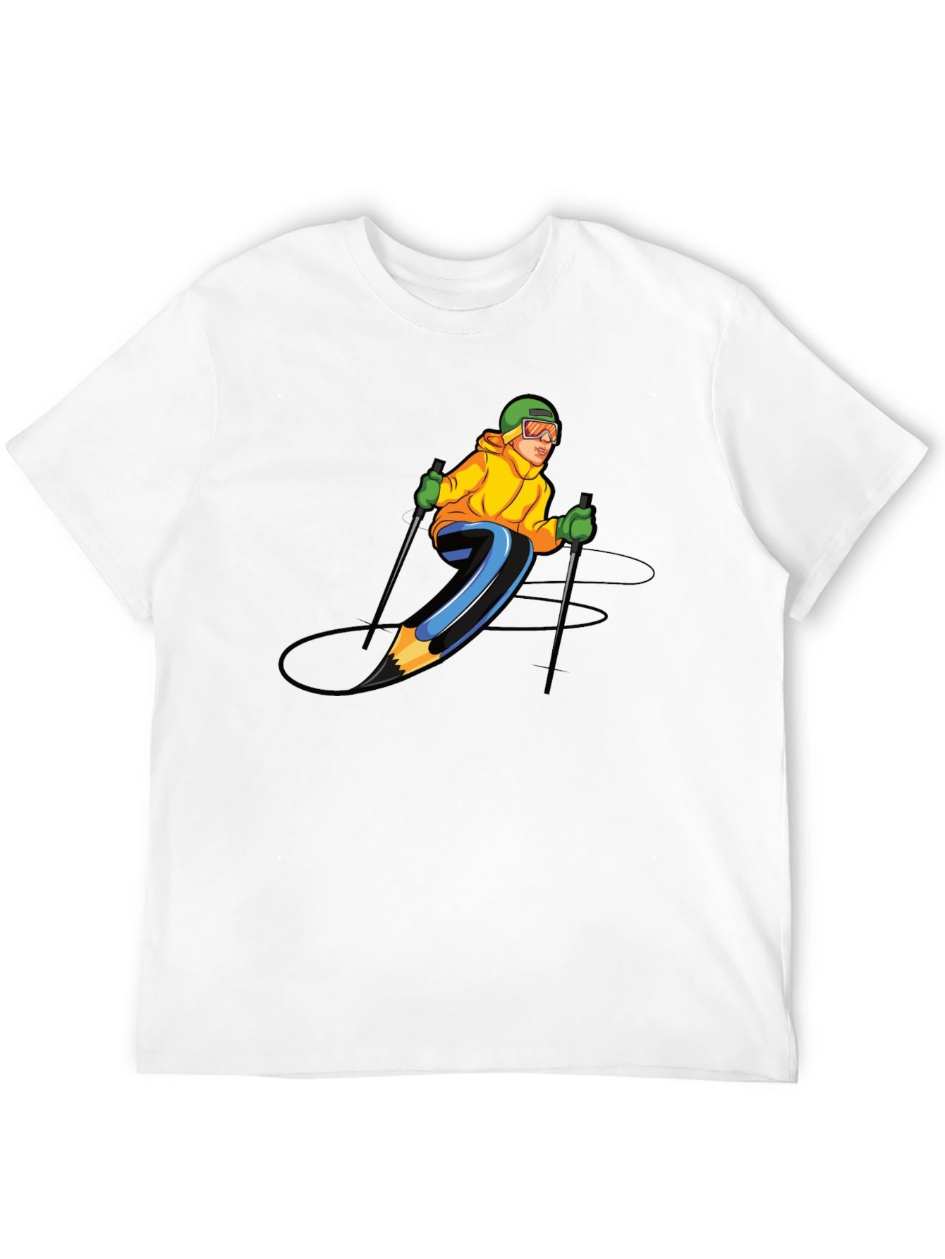Skiing Pencil Graphic T-Shirt
