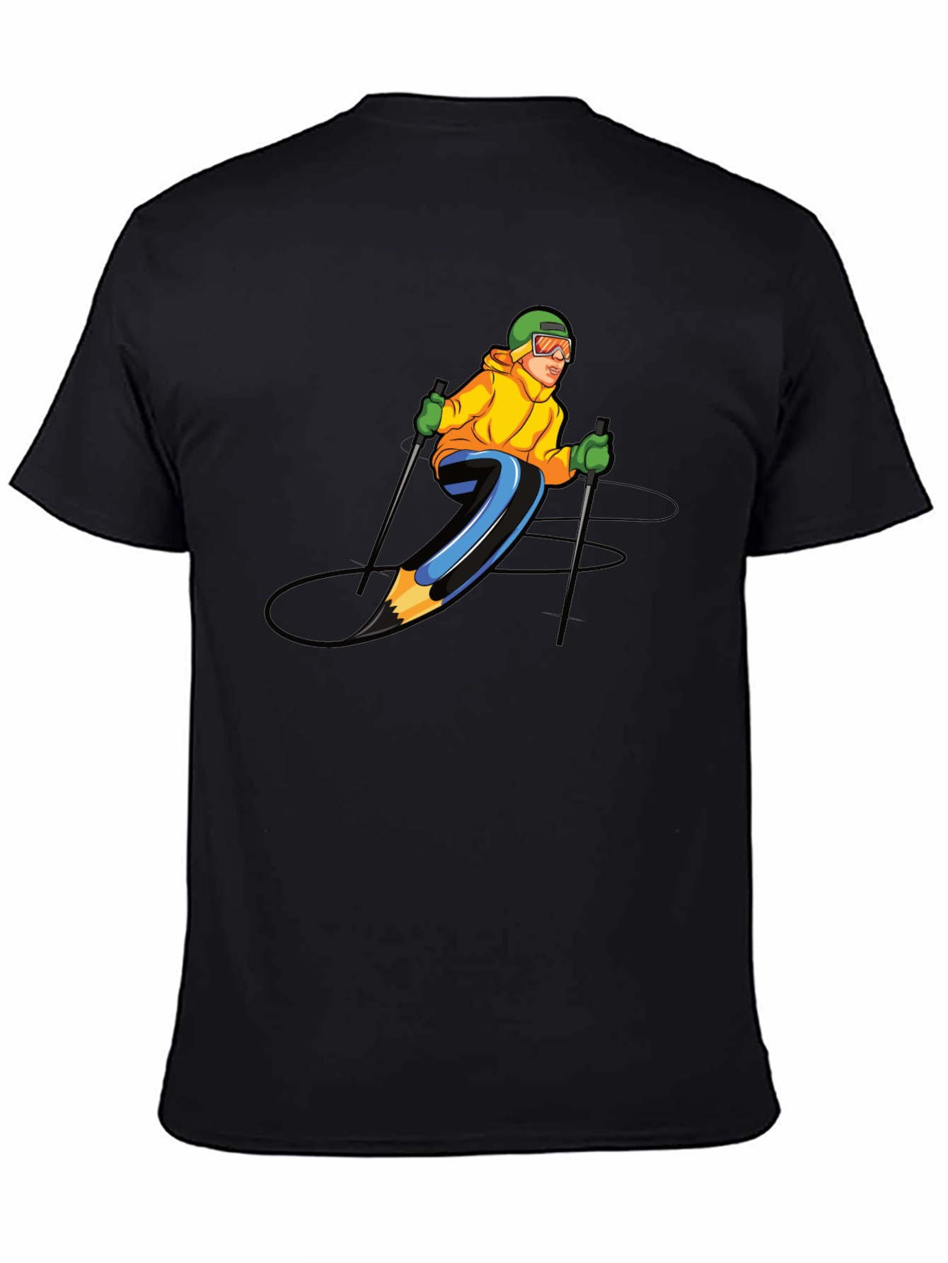 Skiing Pencil Graphic T-Shirt