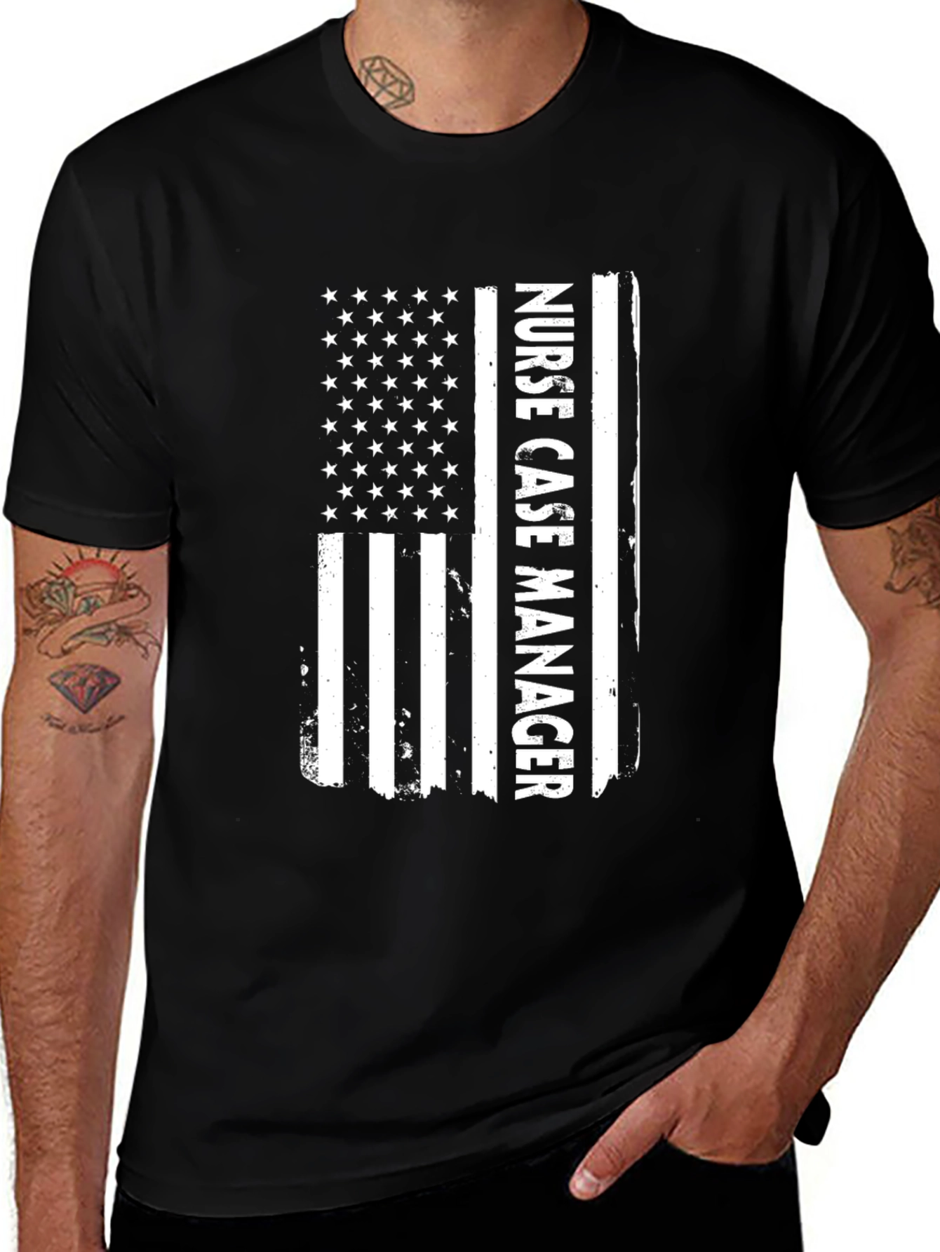 Nurse Case Manager American Flag T-Shirt