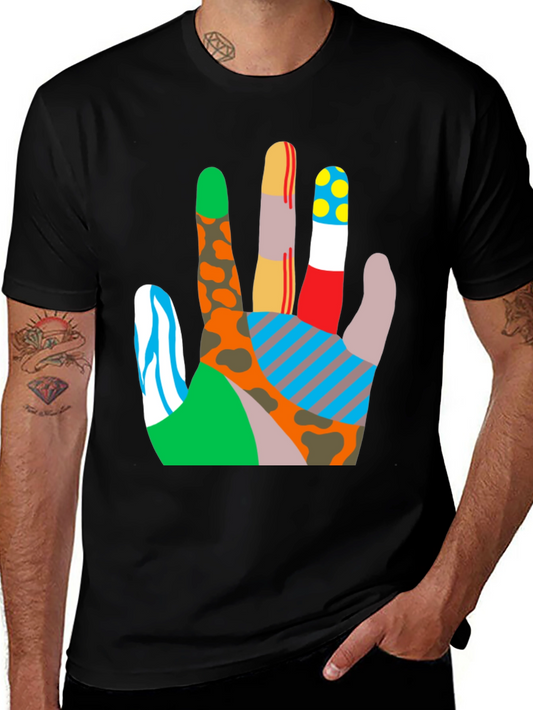 Abstract Hand Print Mens T-Shirt - Bold & Unique Design
