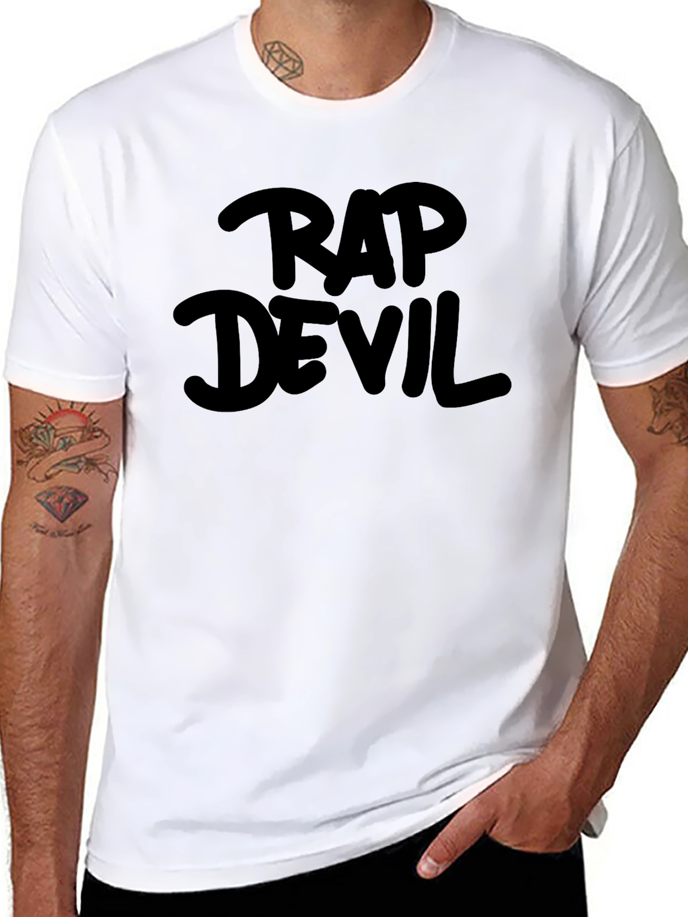 Rap Devil Black Graphic Tee