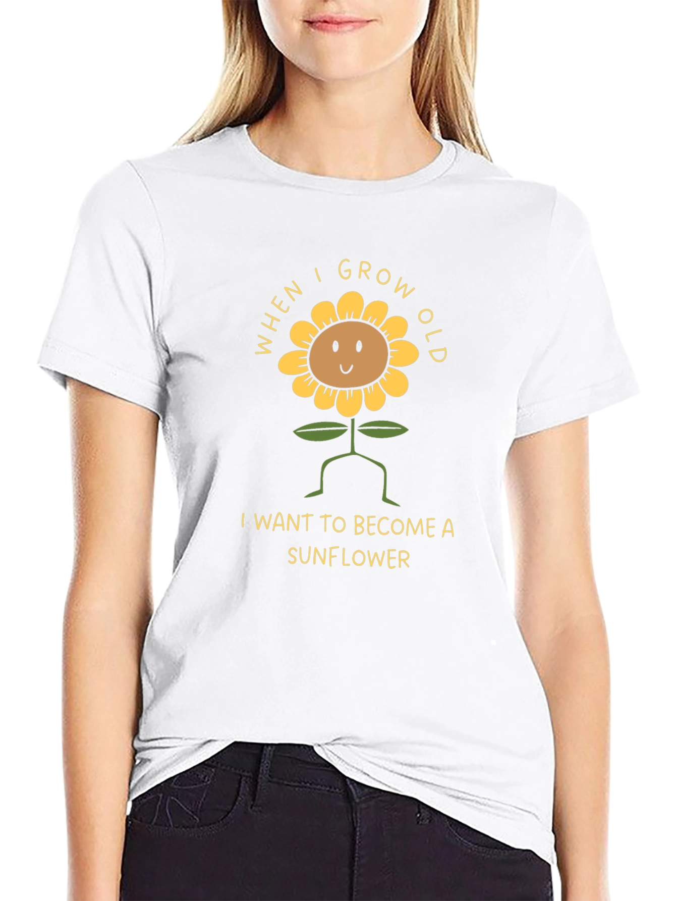 Sunflower Graphic Tee - When I Grow Old T-Shirt