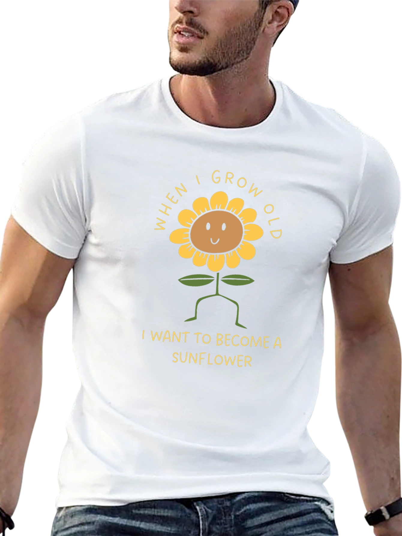 Sunflower Graphic Tee - When I Grow Old T-Shirt