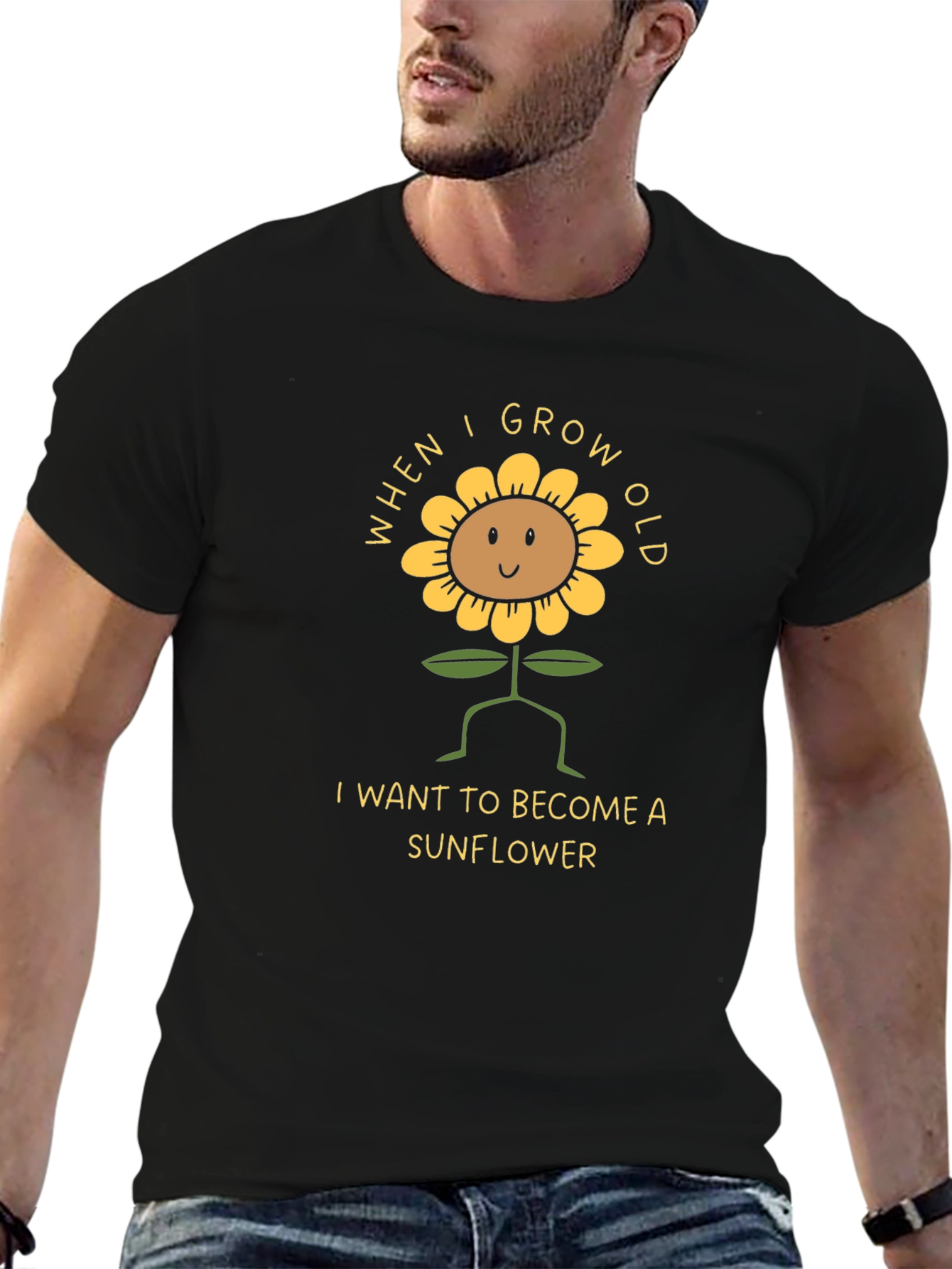 Sunflower Graphic Tee - When I Grow Old T-Shirt