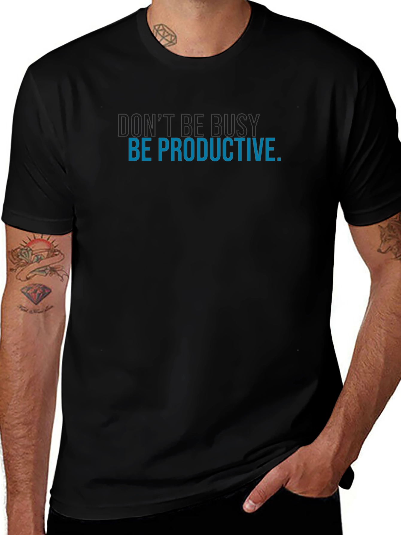 Dont Be Busy Be Productive Mens Black T-Shirt