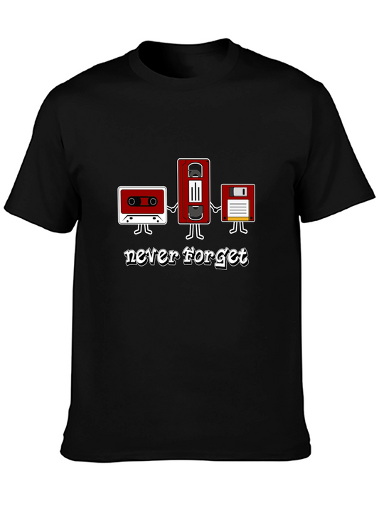 Retro Tech Never Forget Black T-Shirt