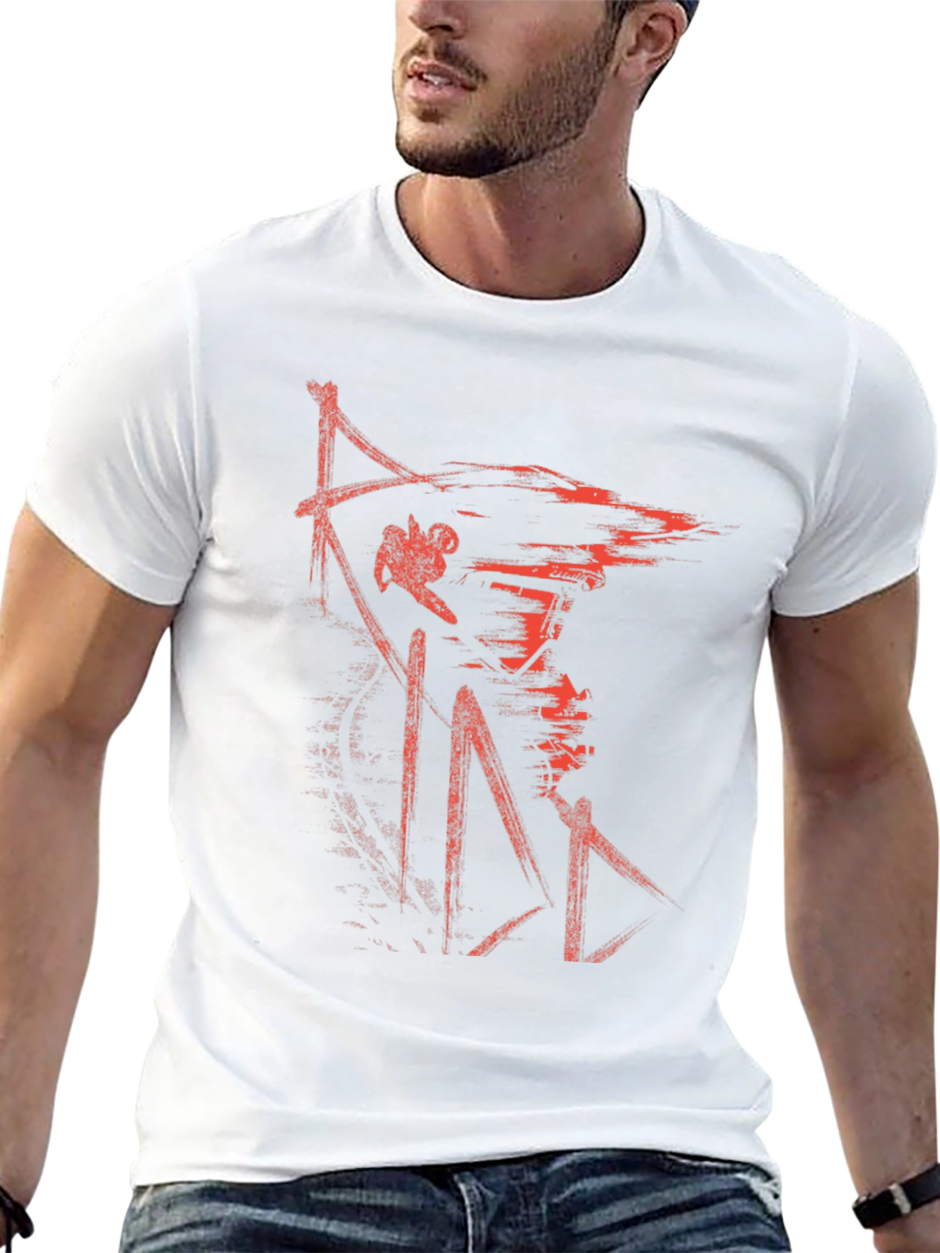 Mens Black Graphic Tee - Red Samurai Design
