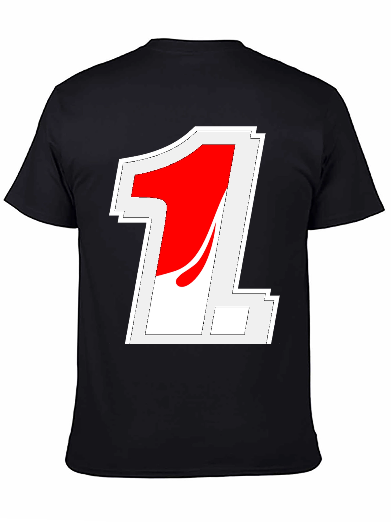 Retro Racing Number 1 Black T-Shirt