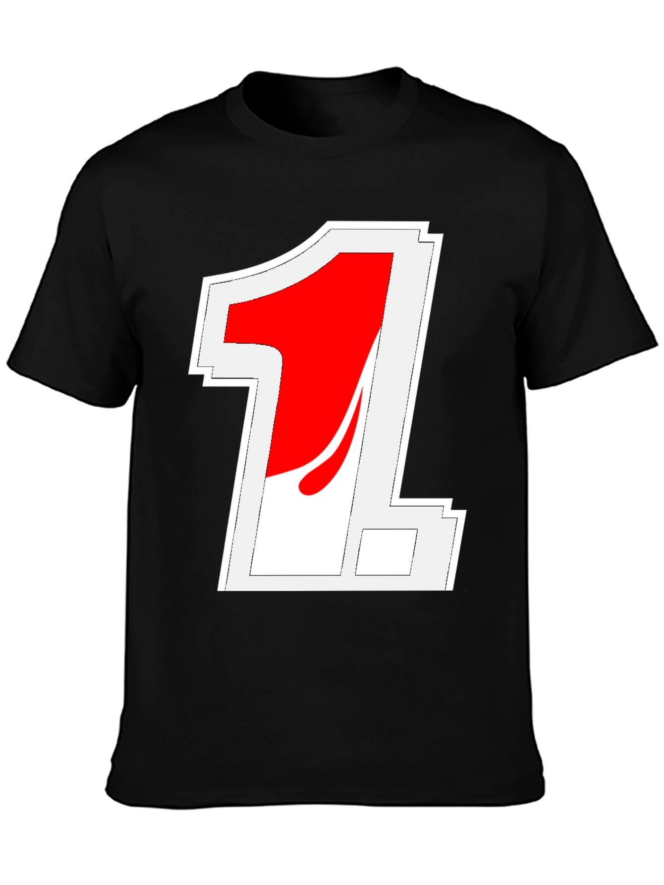 Retro Racing Number 1 Black T-Shirt