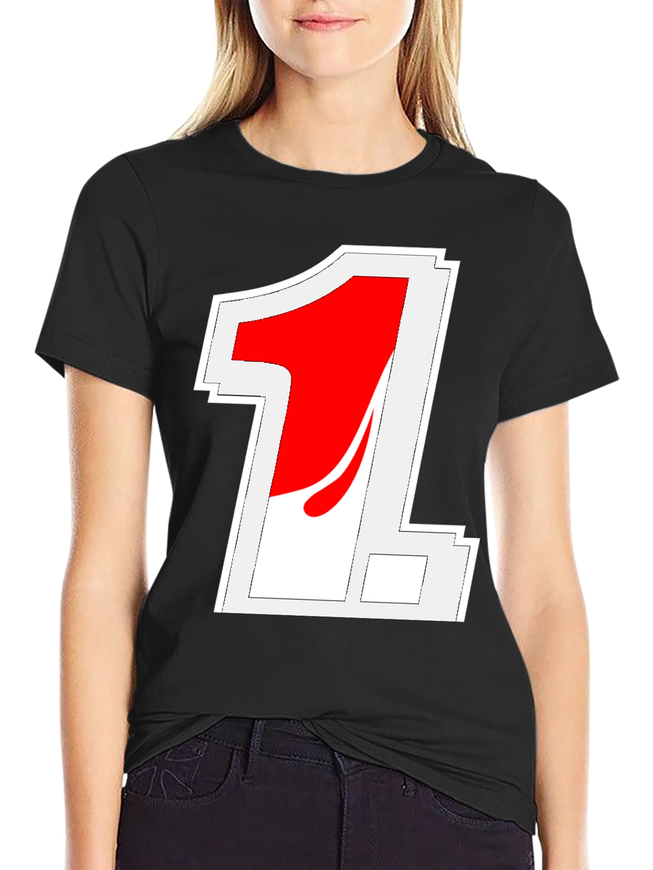 Retro Racing Number 1 Black T-Shirt