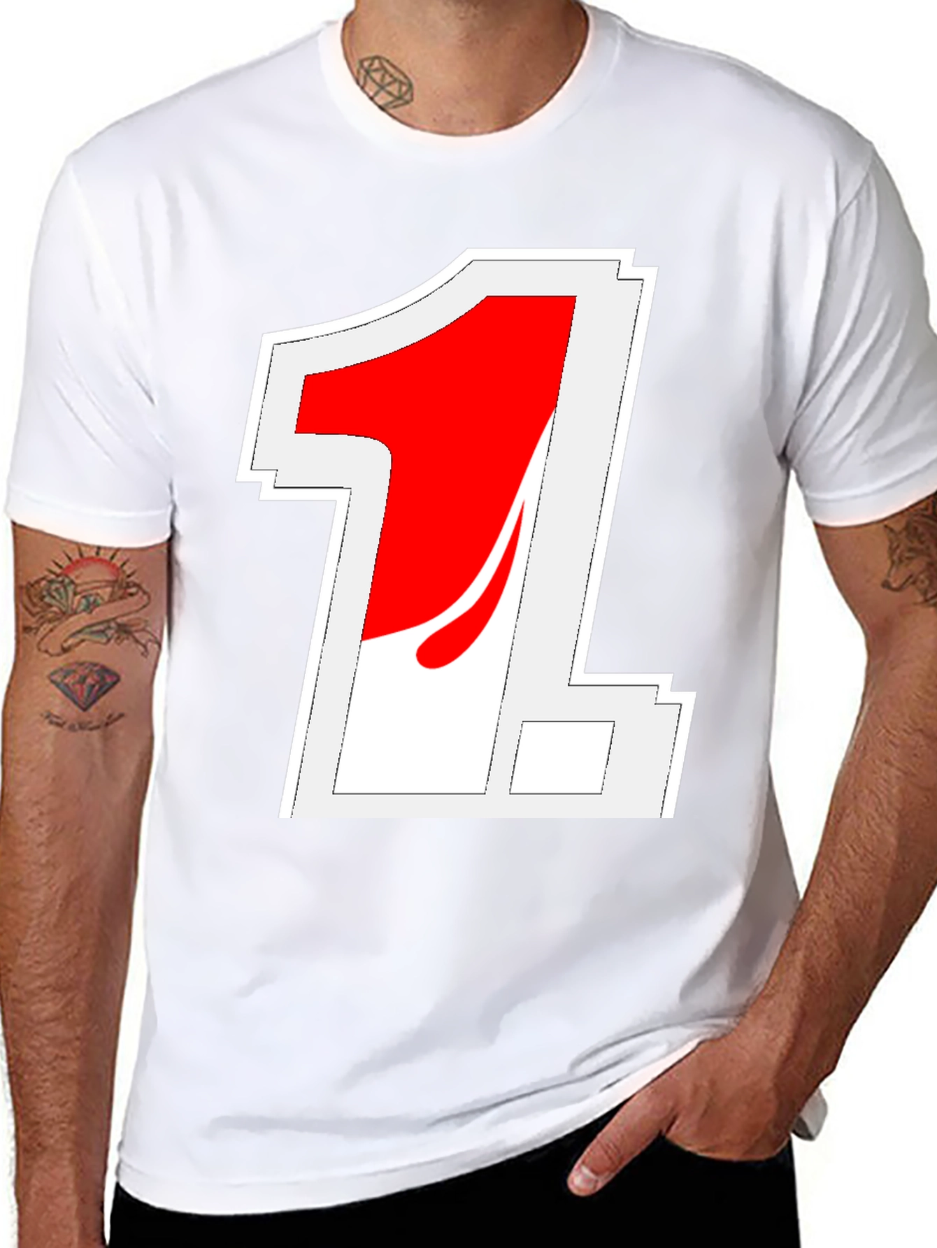 Retro Racing Number 1 Black T-Shirt