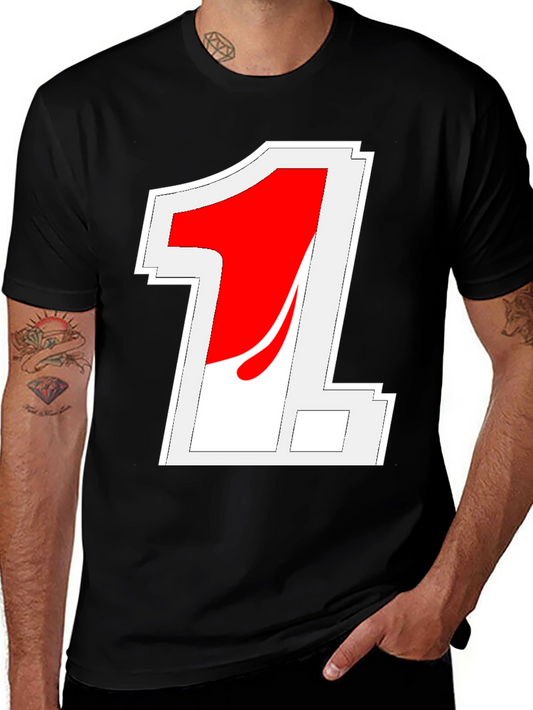Retro Racing Number 1 Black T-Shirt
