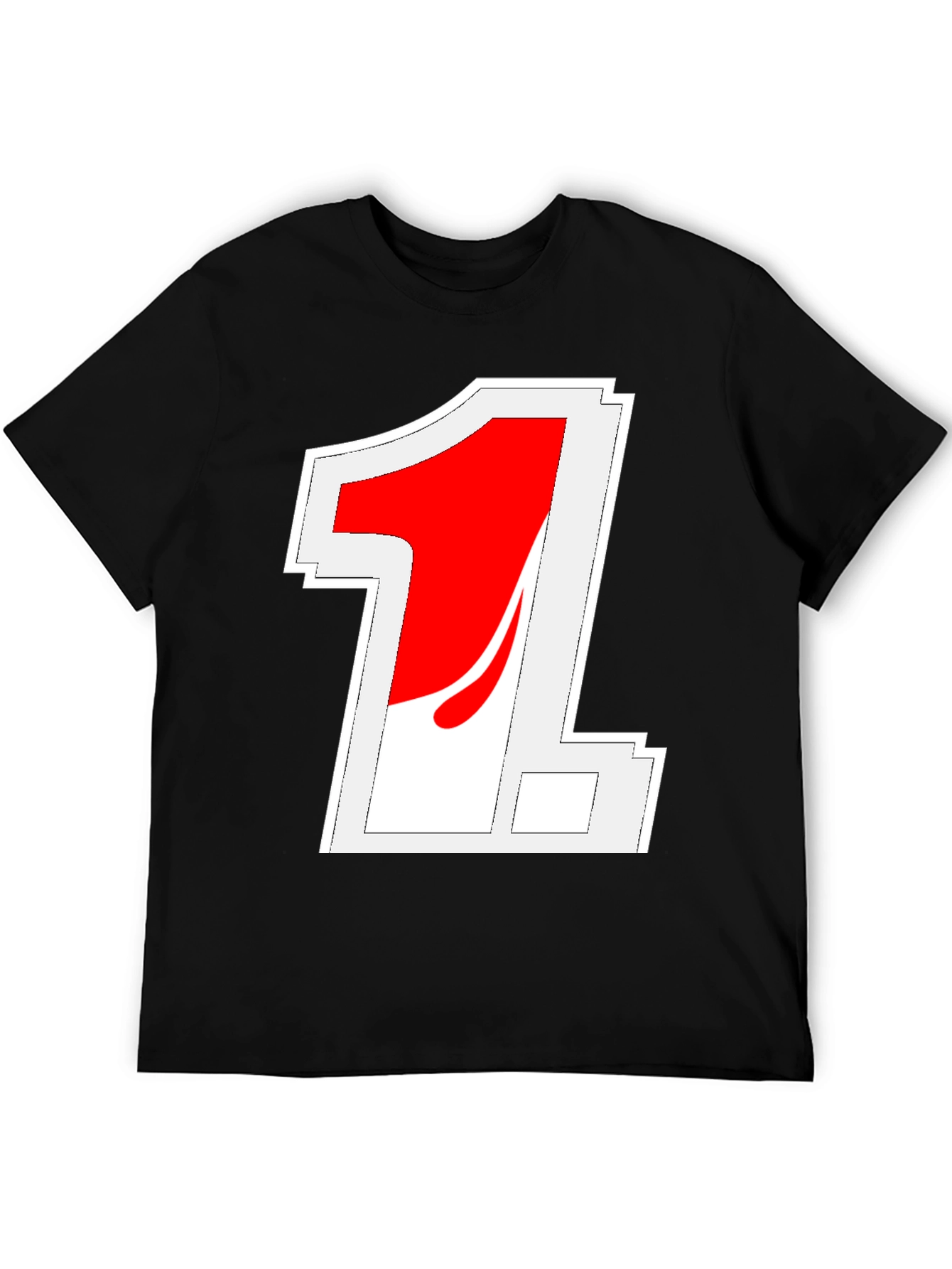 Retro Racing Number 1 Black T-Shirt