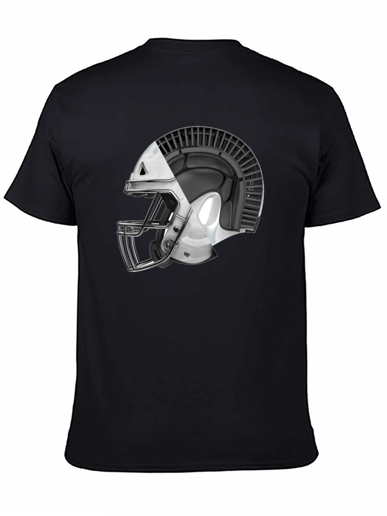 Spartan Helmet Graphic Tee - Black Cotton T-Shirt
