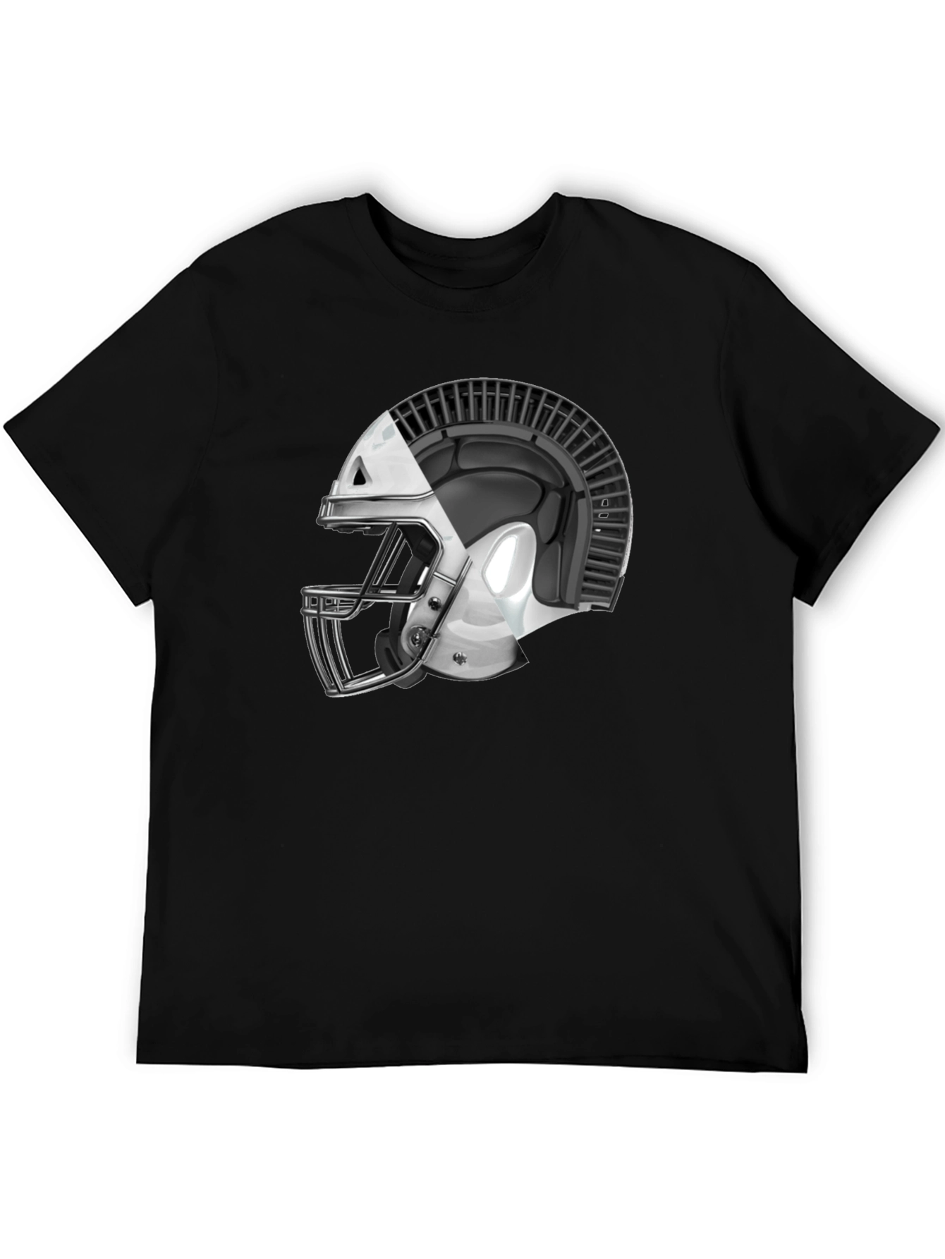Spartan Helmet Graphic Tee - Black Cotton T-Shirt