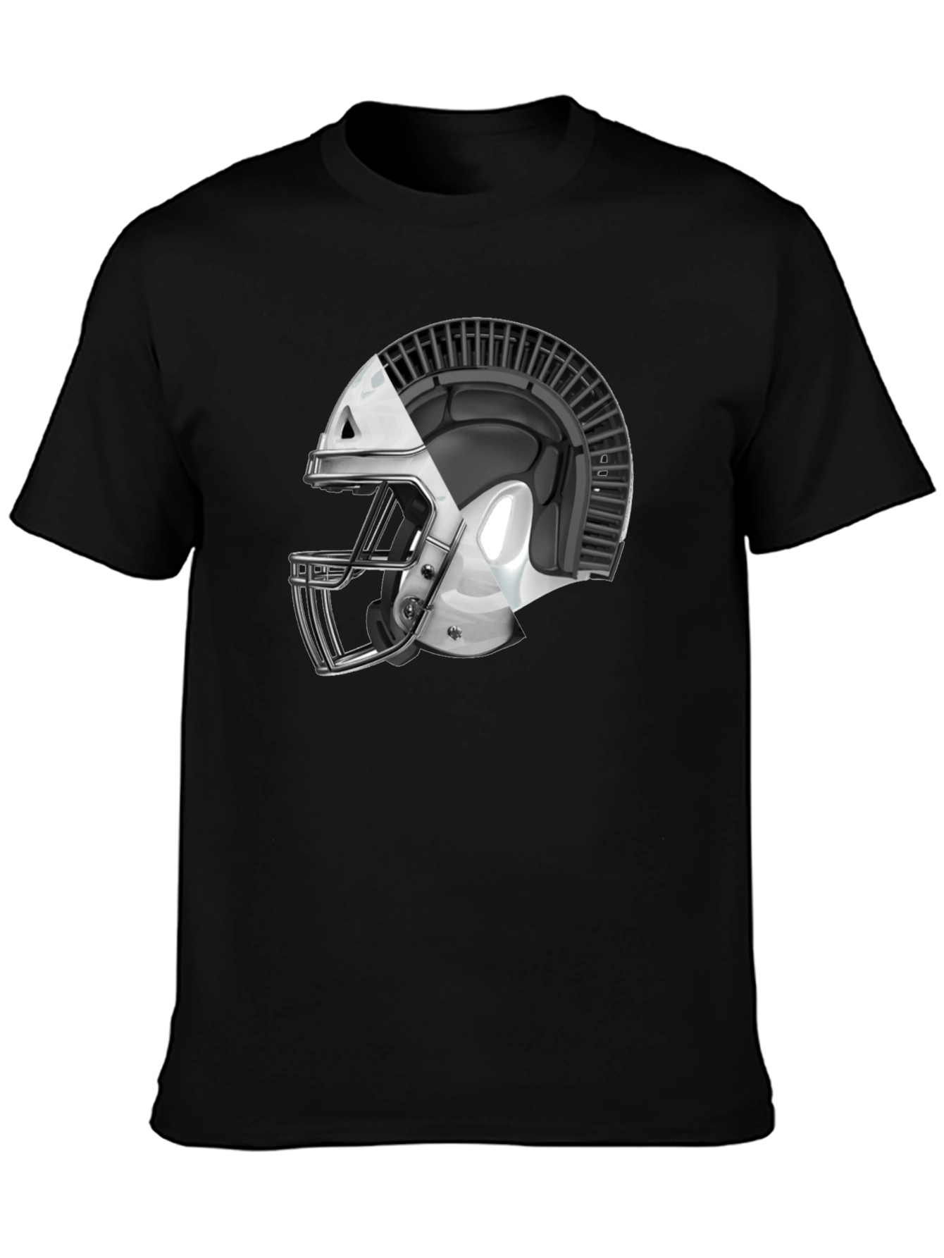 Spartan Helmet Graphic Tee - Black Cotton T-Shirt