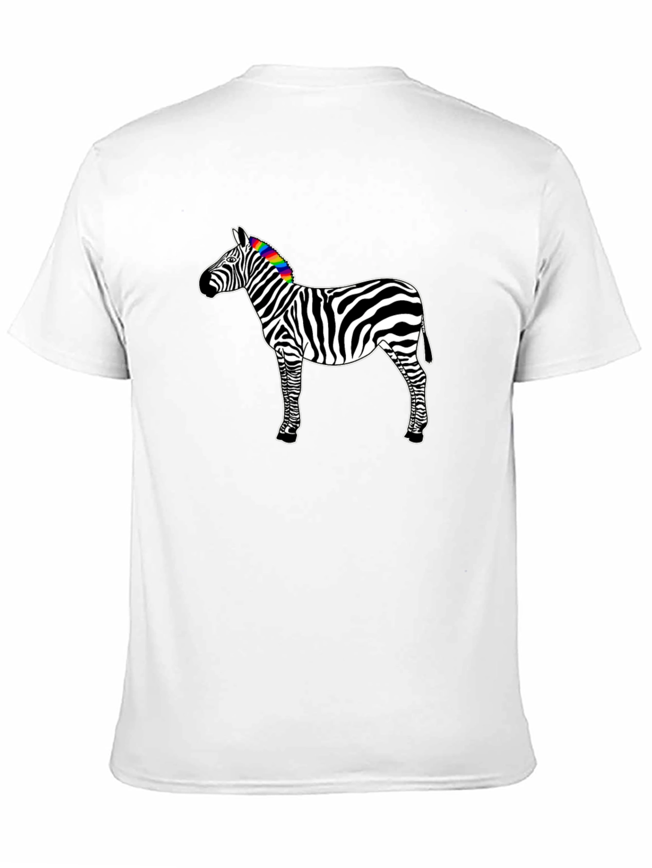 Rainbow Zebra Graphic Tee - Mens Black T-Shirt