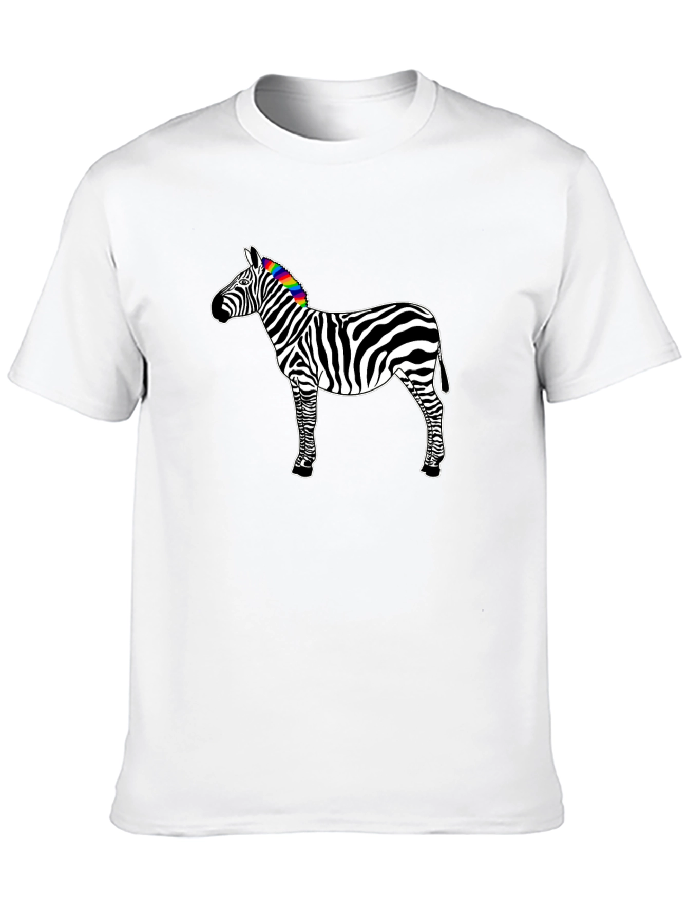 Rainbow Zebra Graphic Tee - Mens Black T-Shirt