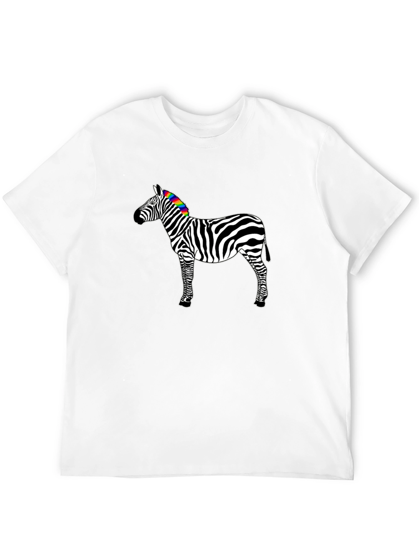 Rainbow Zebra Graphic Tee - Mens Black T-Shirt