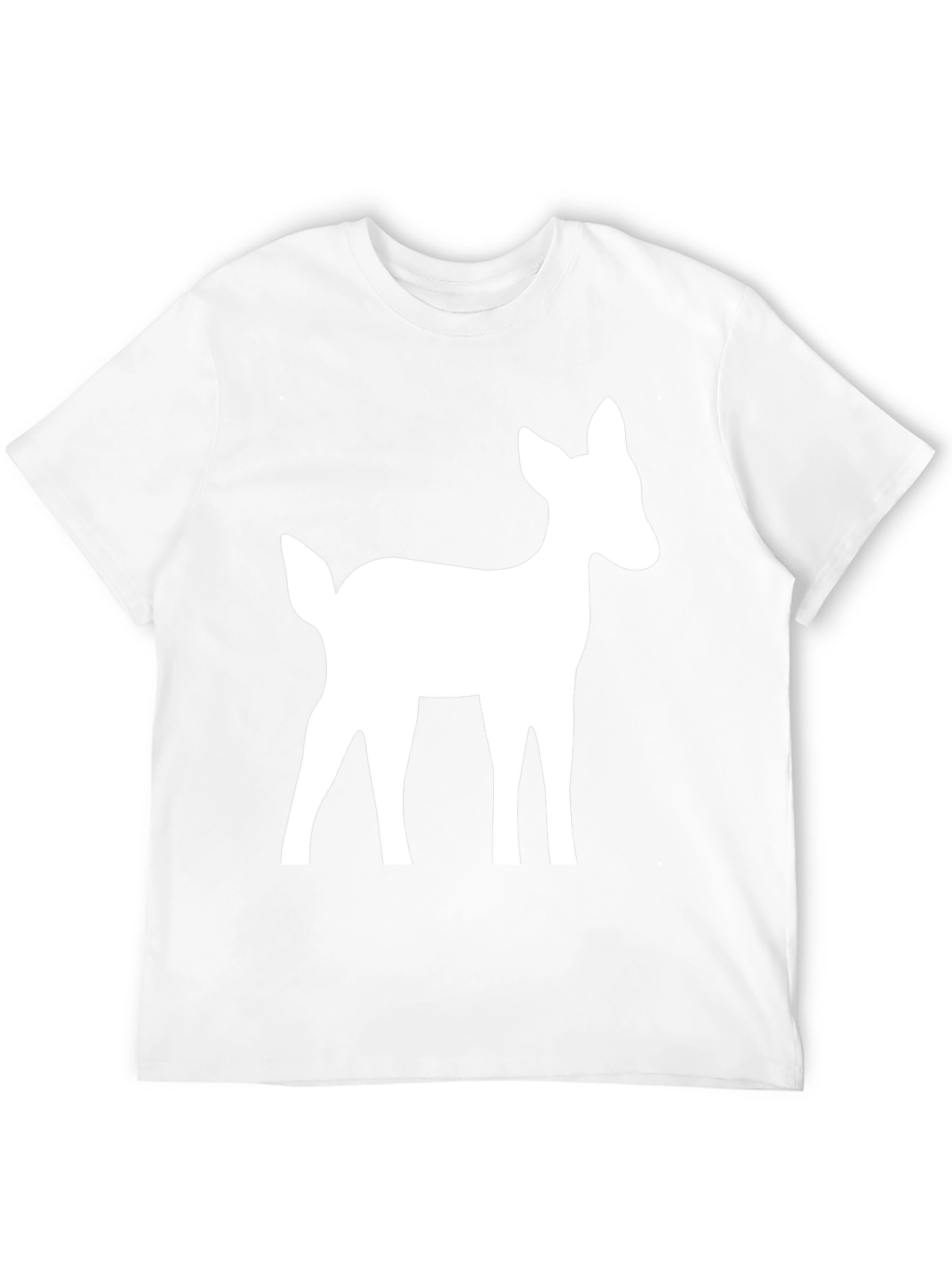 Deer Graphic Tee - Black Cotton Casual Shirt