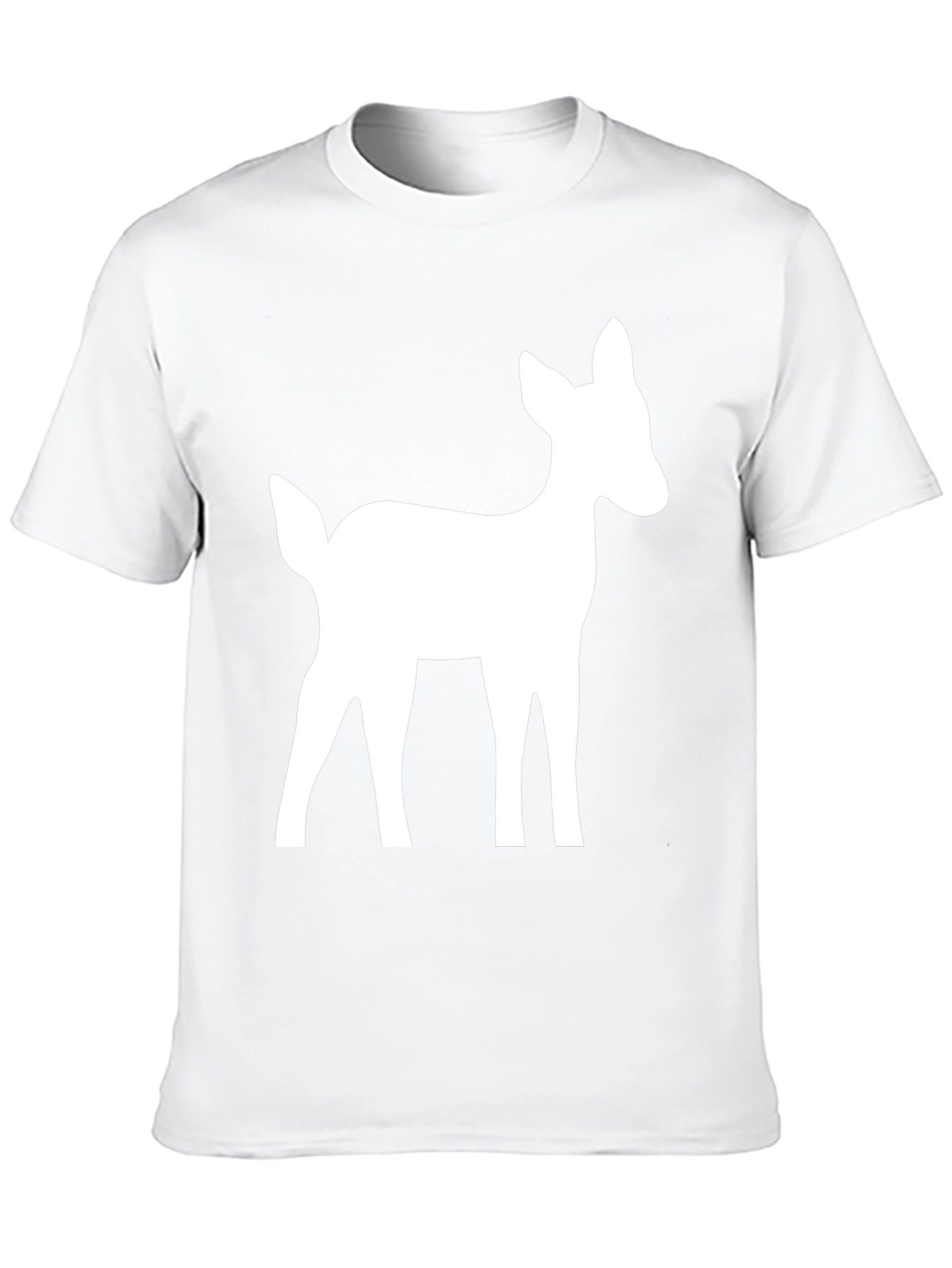 Deer Graphic Tee - Black Cotton Casual Shirt