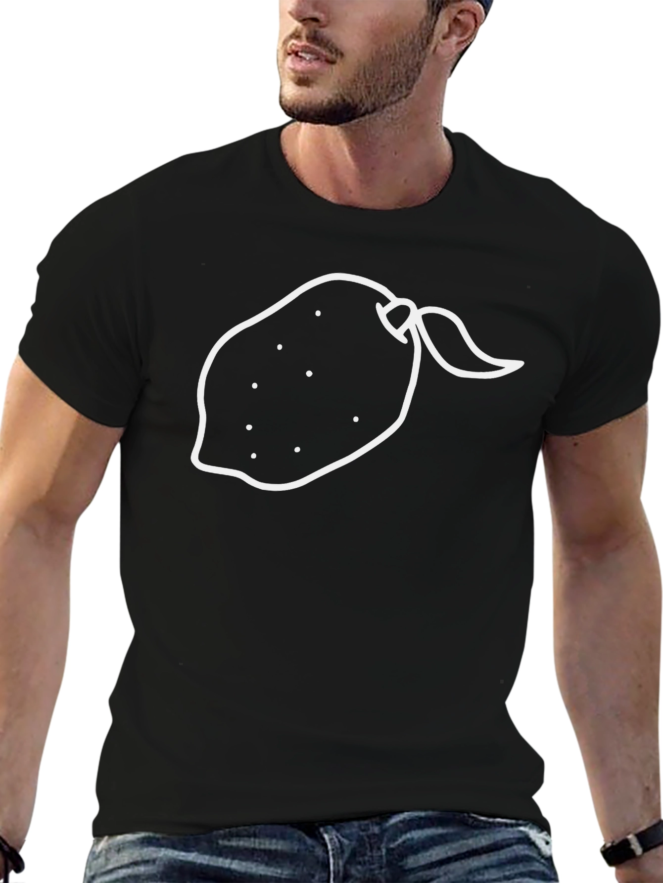Whimsical Lemon Graphic Tee - Unisex Black T-Shirt