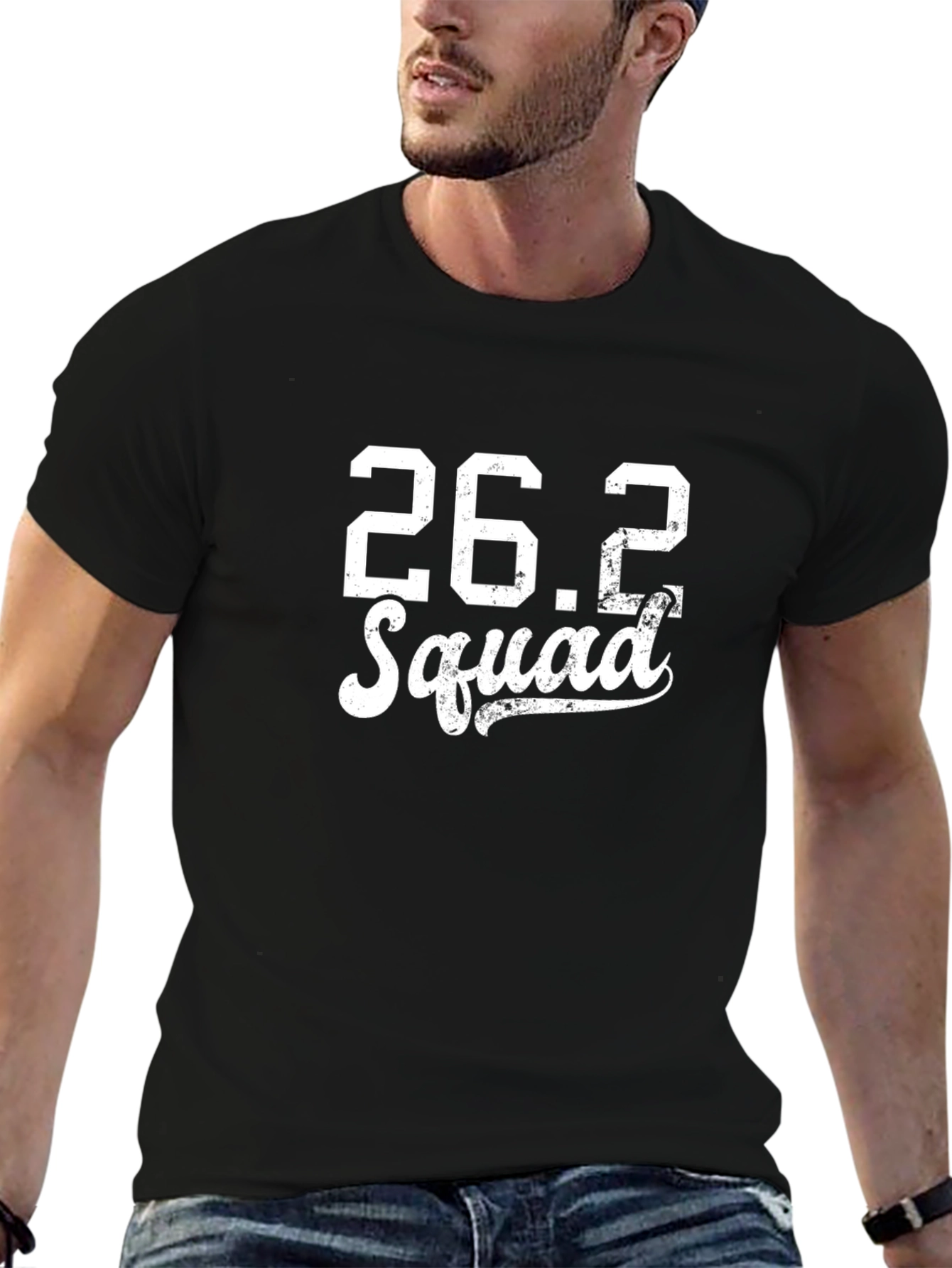 26.2 Squad Black Graphic Tee - Marathon Running Shirt