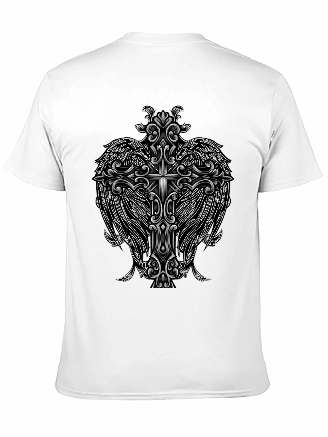 Cross Wings Graphic Black T-Shirt