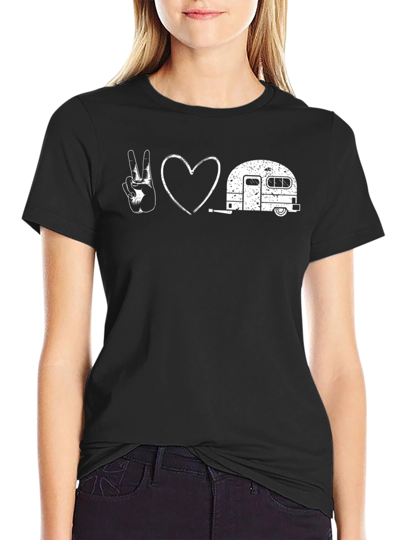 Peace Love Camping Black T-Shirt