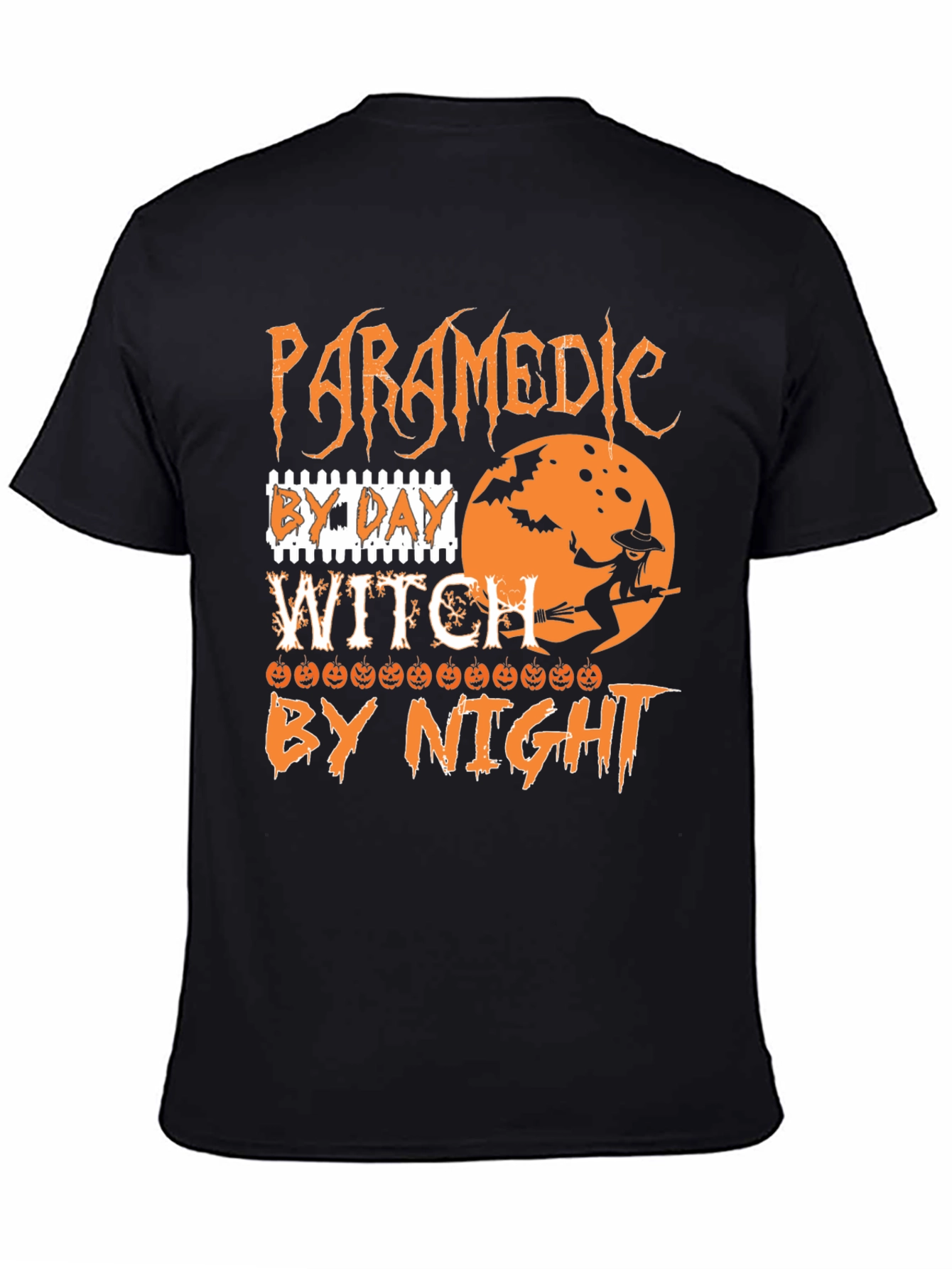 Paramedic By Day Witch By Night Halloween T-Shirt