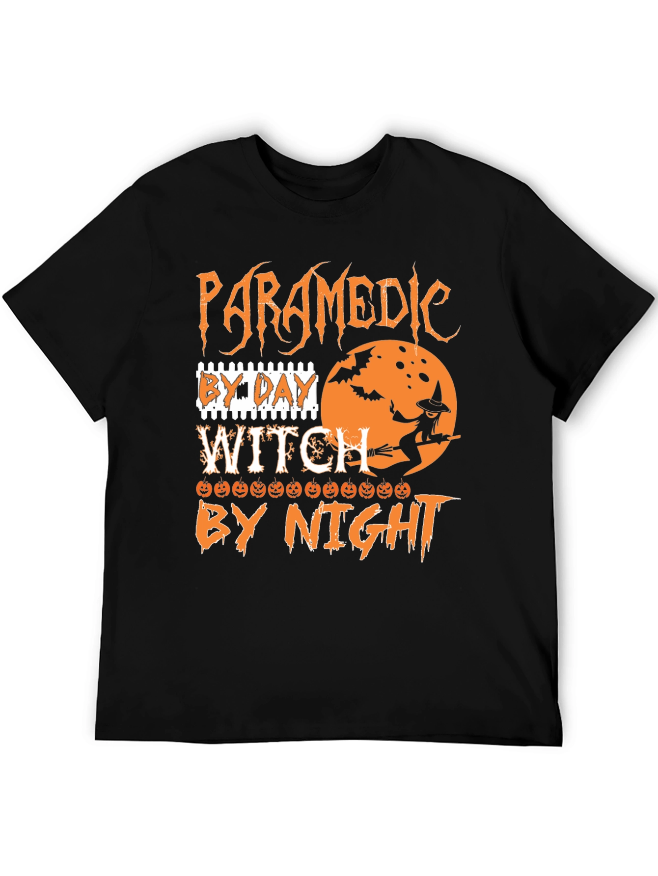 Paramedic By Day Witch By Night Halloween T-Shirt