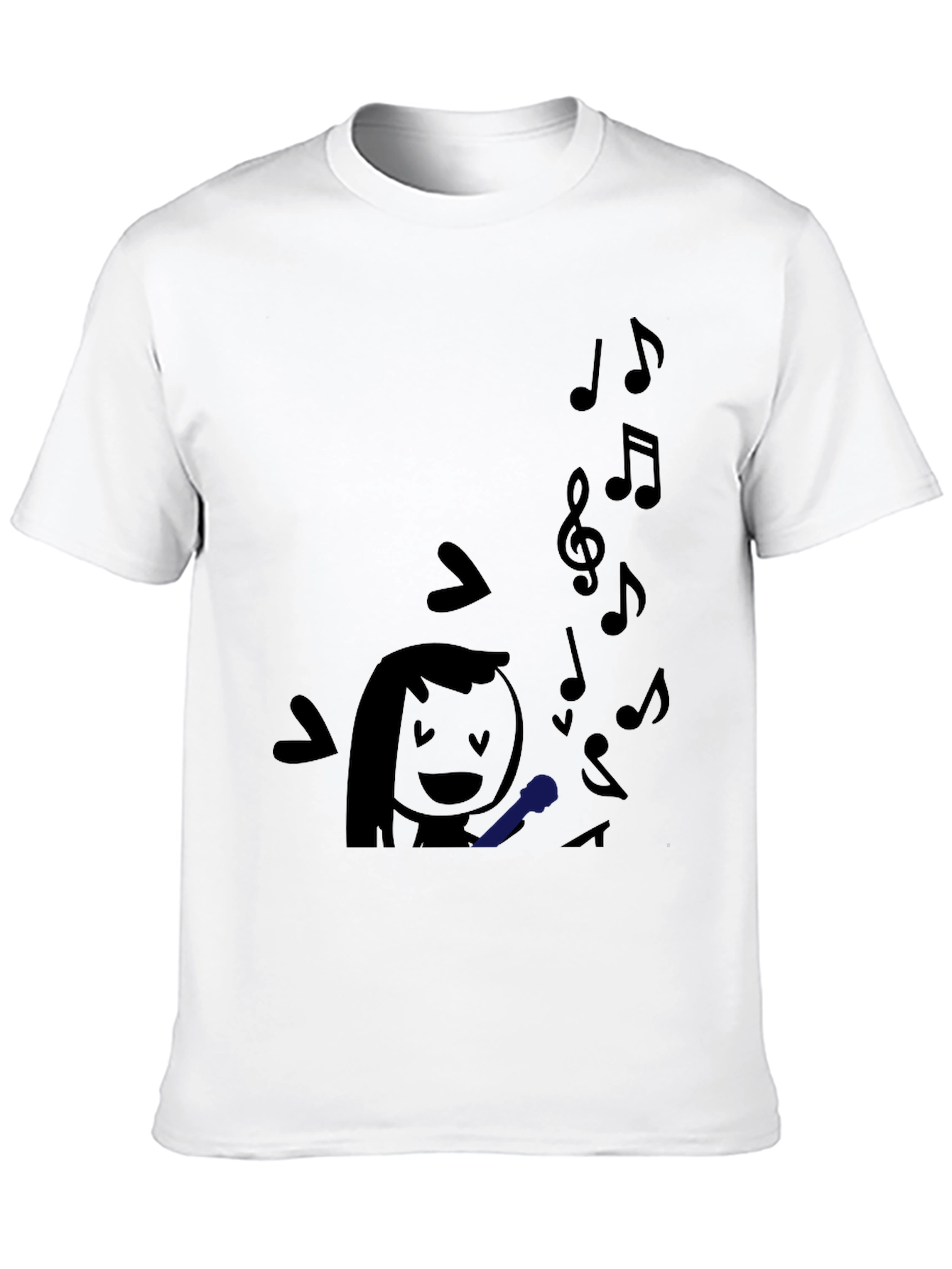 Karaoke Time: Black Graphic Print T-Shirt