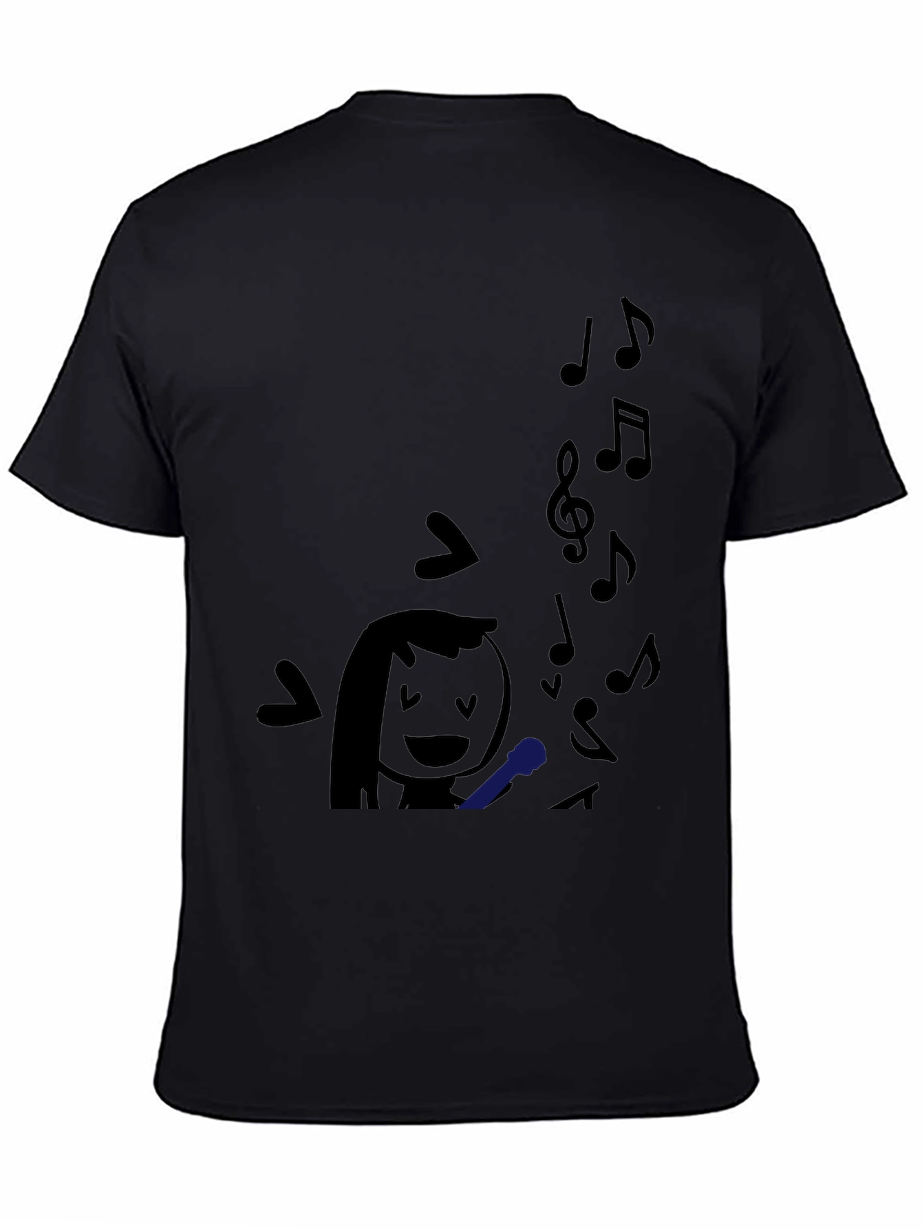 Karaoke Time: Black Graphic Print T-Shirt
