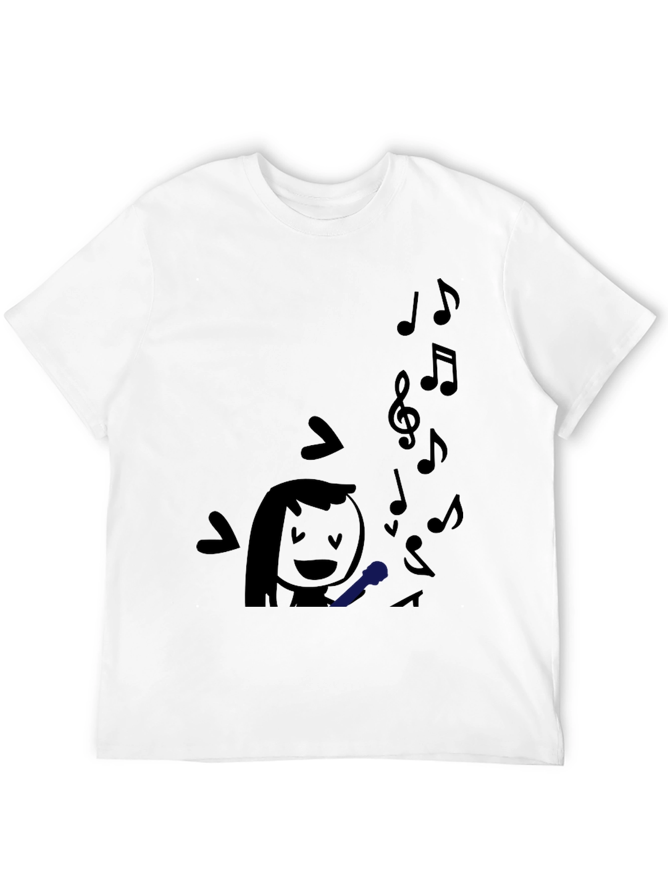 Karaoke Time: Black Graphic Print T-Shirt