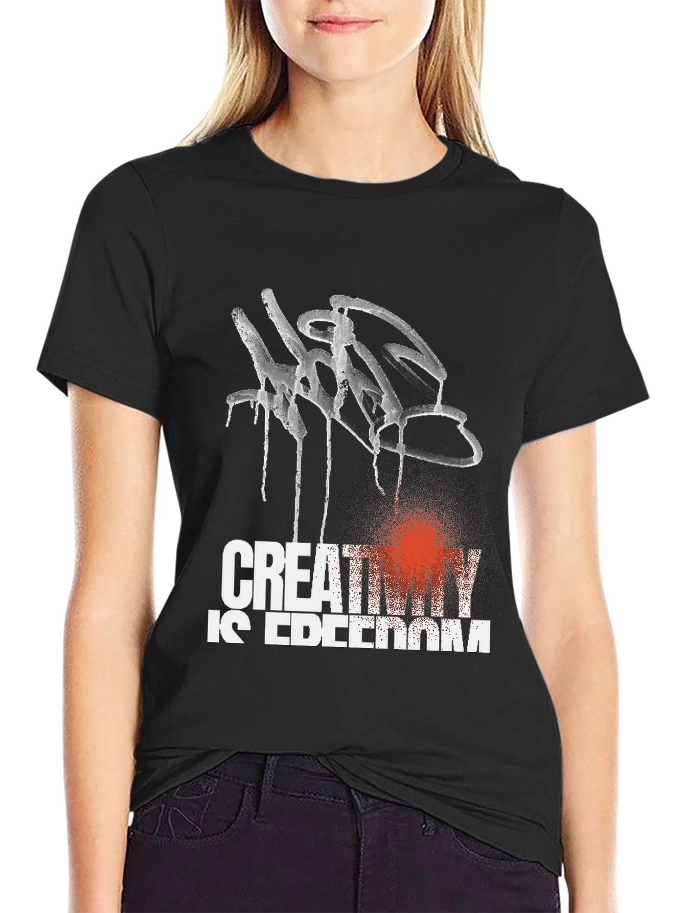 Creativity is Freedom Black Graphic Tee
