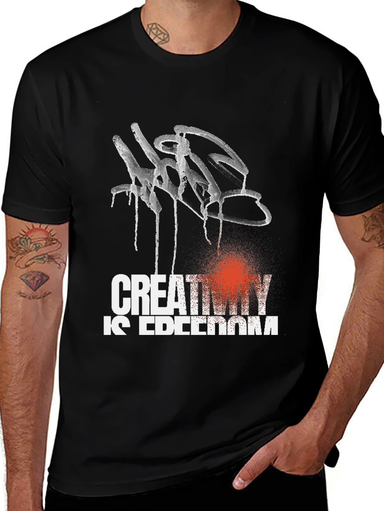 Creativity is Freedom Black Graphic Tee