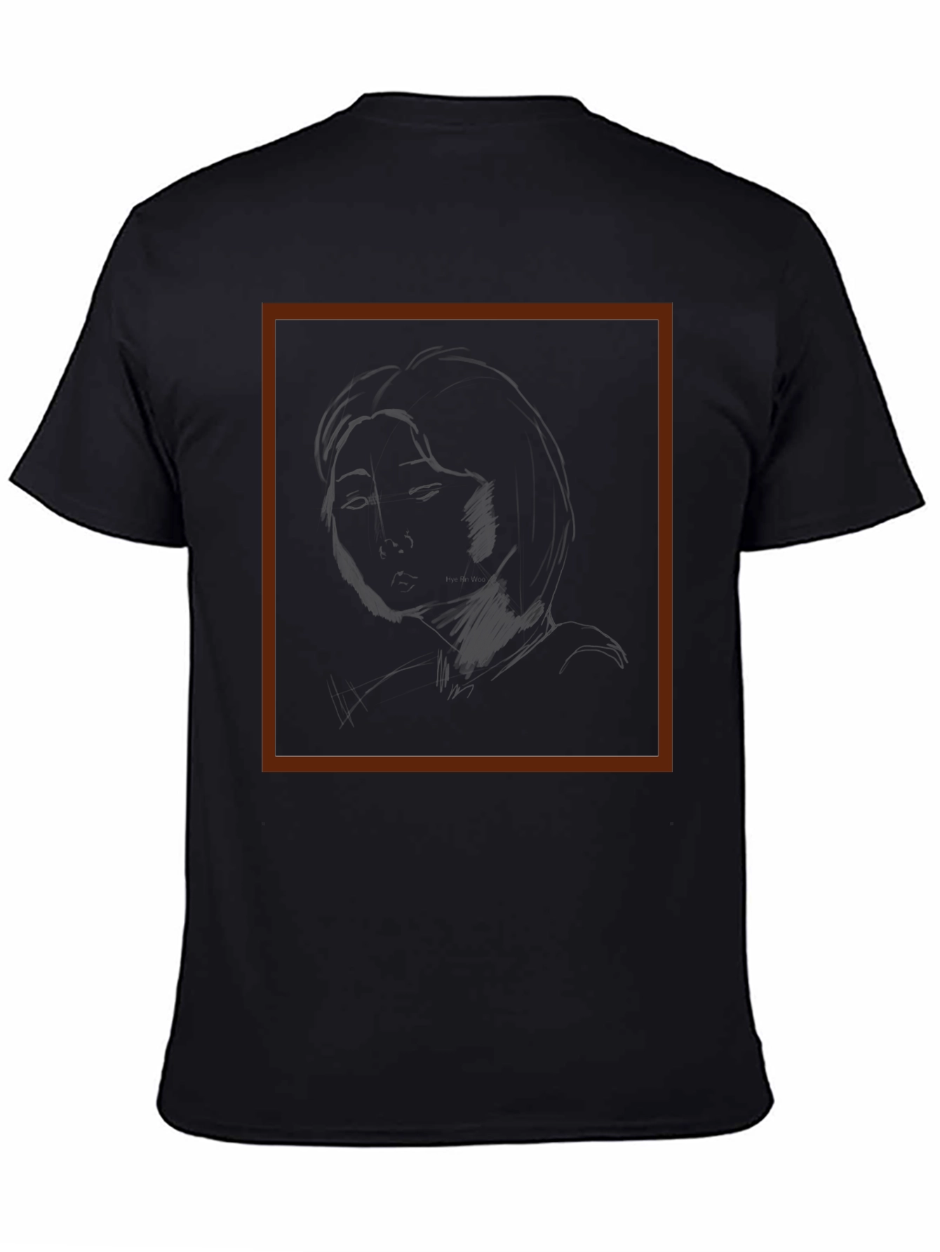 Sketch Portrait Black Graphic Tee