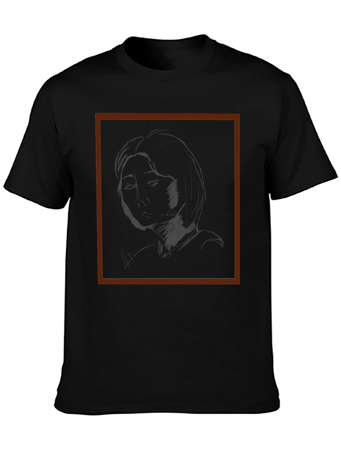 Sketch Portrait Black Graphic Tee
