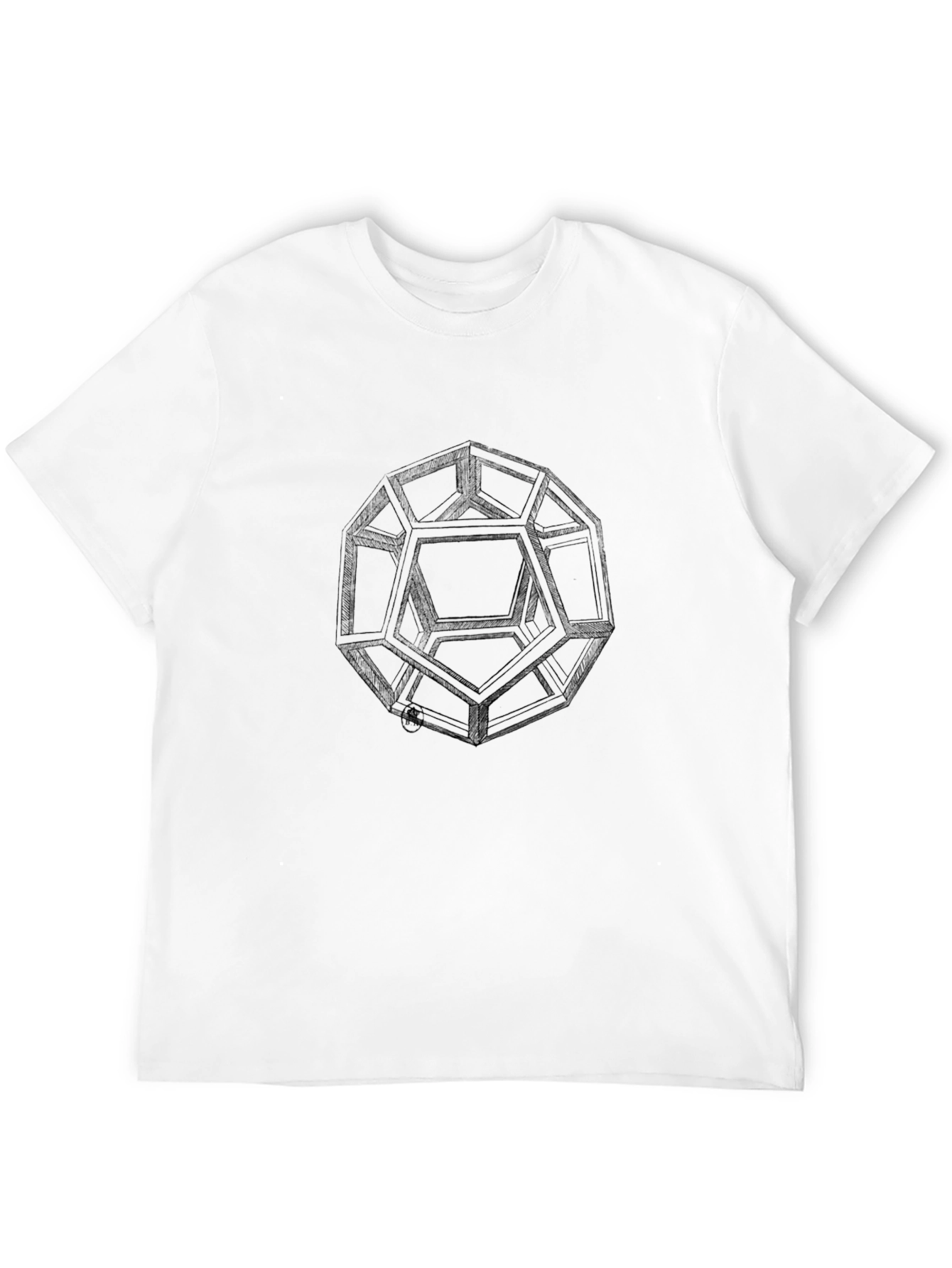 Geometric Sketch Tee - Minimalist Black T-Shirt