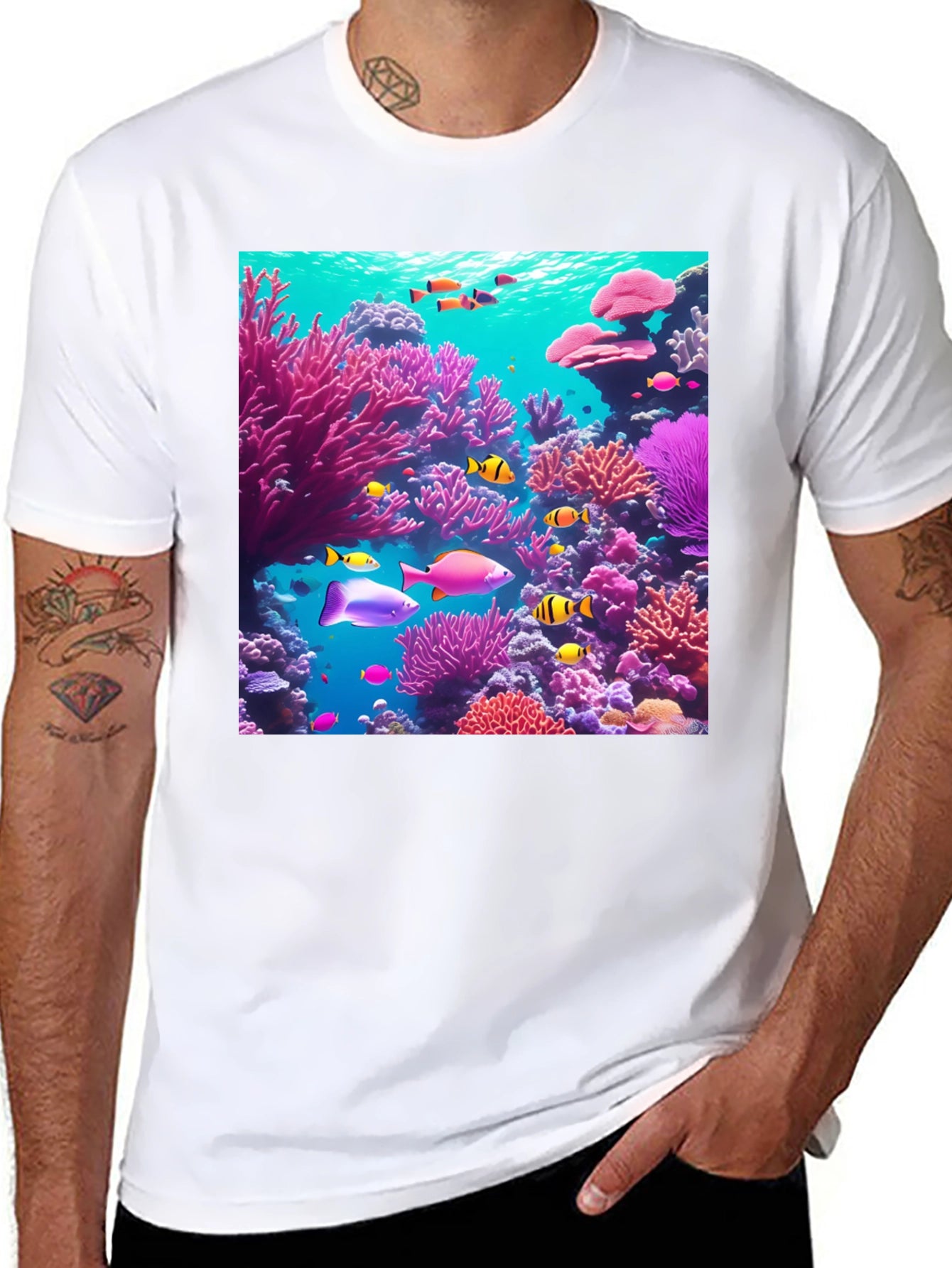 Vibrant Coral Reef Graphic Tee