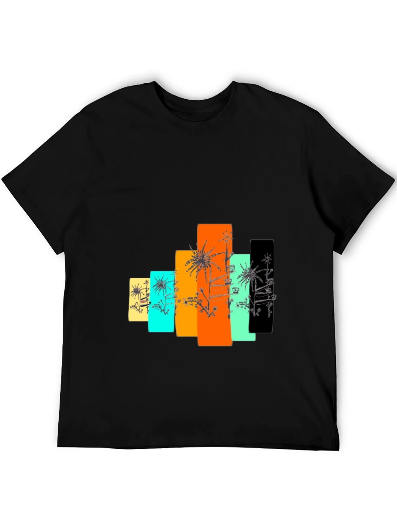 Retro Palm Tree Graphic Tee - Stylish Black T-Shirt