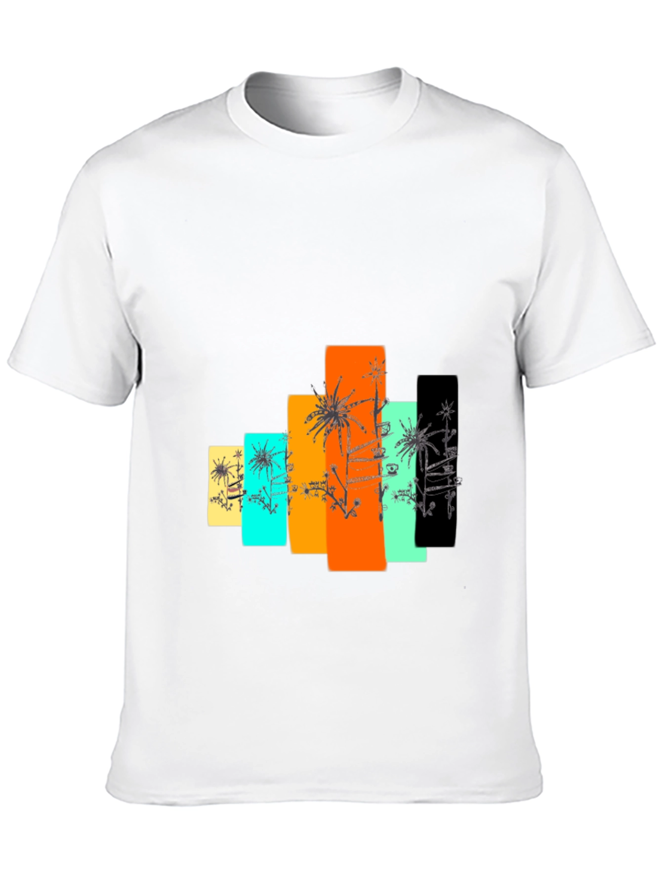 Retro Palm Tree Graphic Tee - Stylish Black T-Shirt