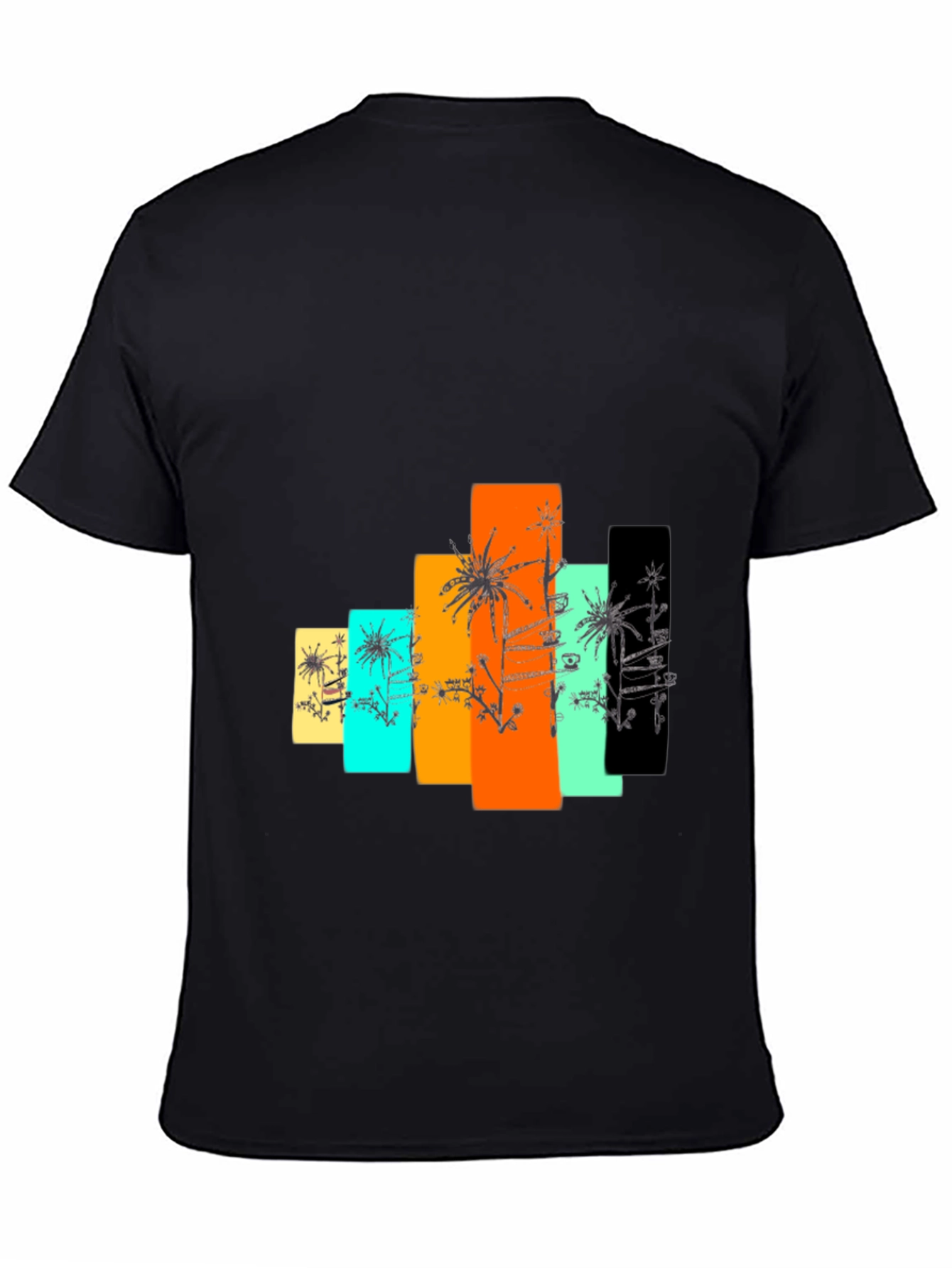 Retro Palm Tree Graphic Tee - Stylish Black T-Shirt