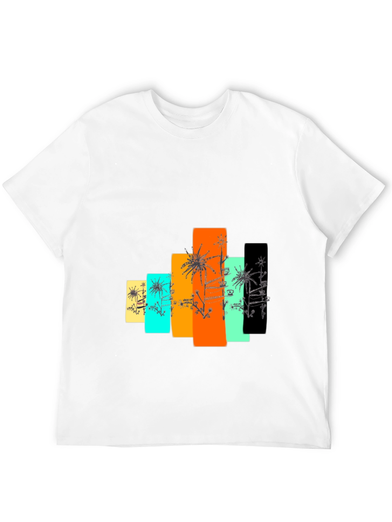 Retro Palm Tree Graphic Tee - Stylish Black T-Shirt
