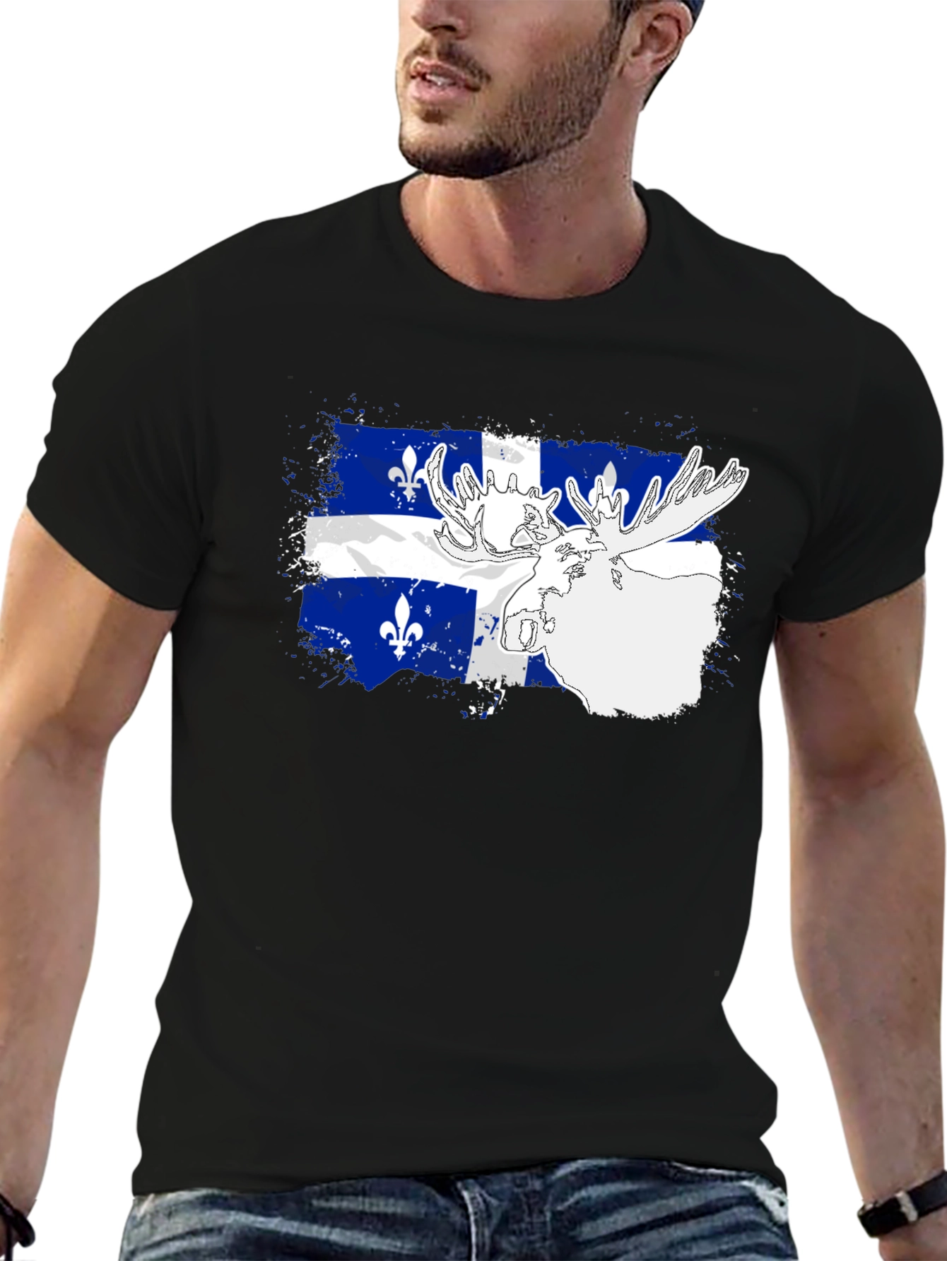 Quebec Flag Moose Graphic Tee