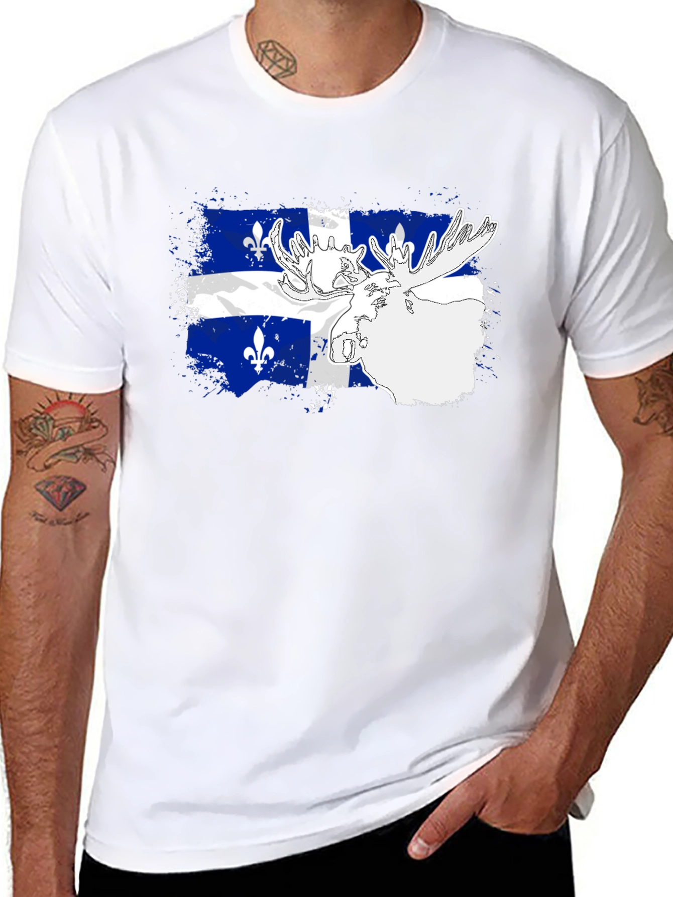 Quebec Flag Moose Graphic Tee
