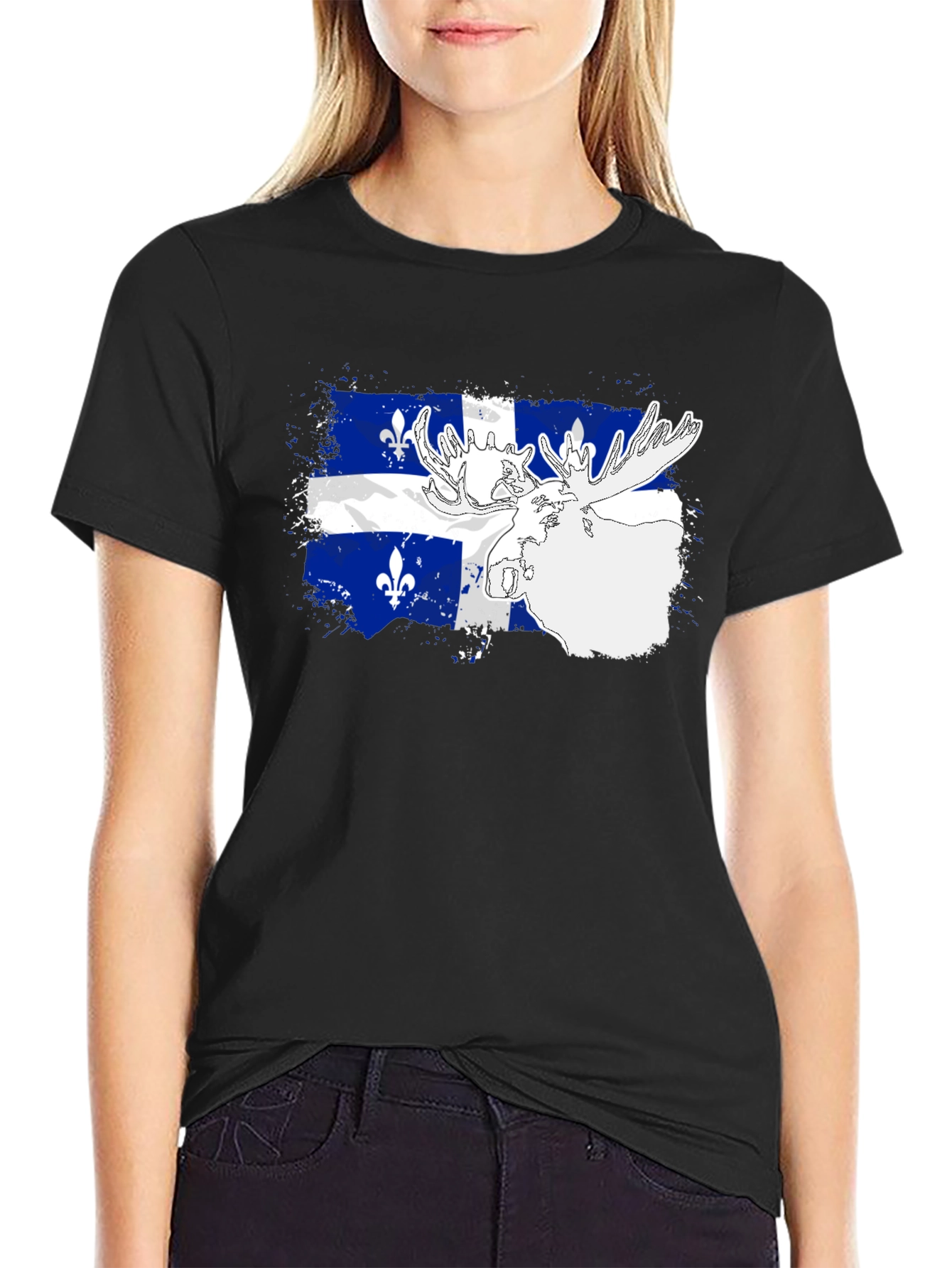 Quebec Flag Moose Graphic Tee