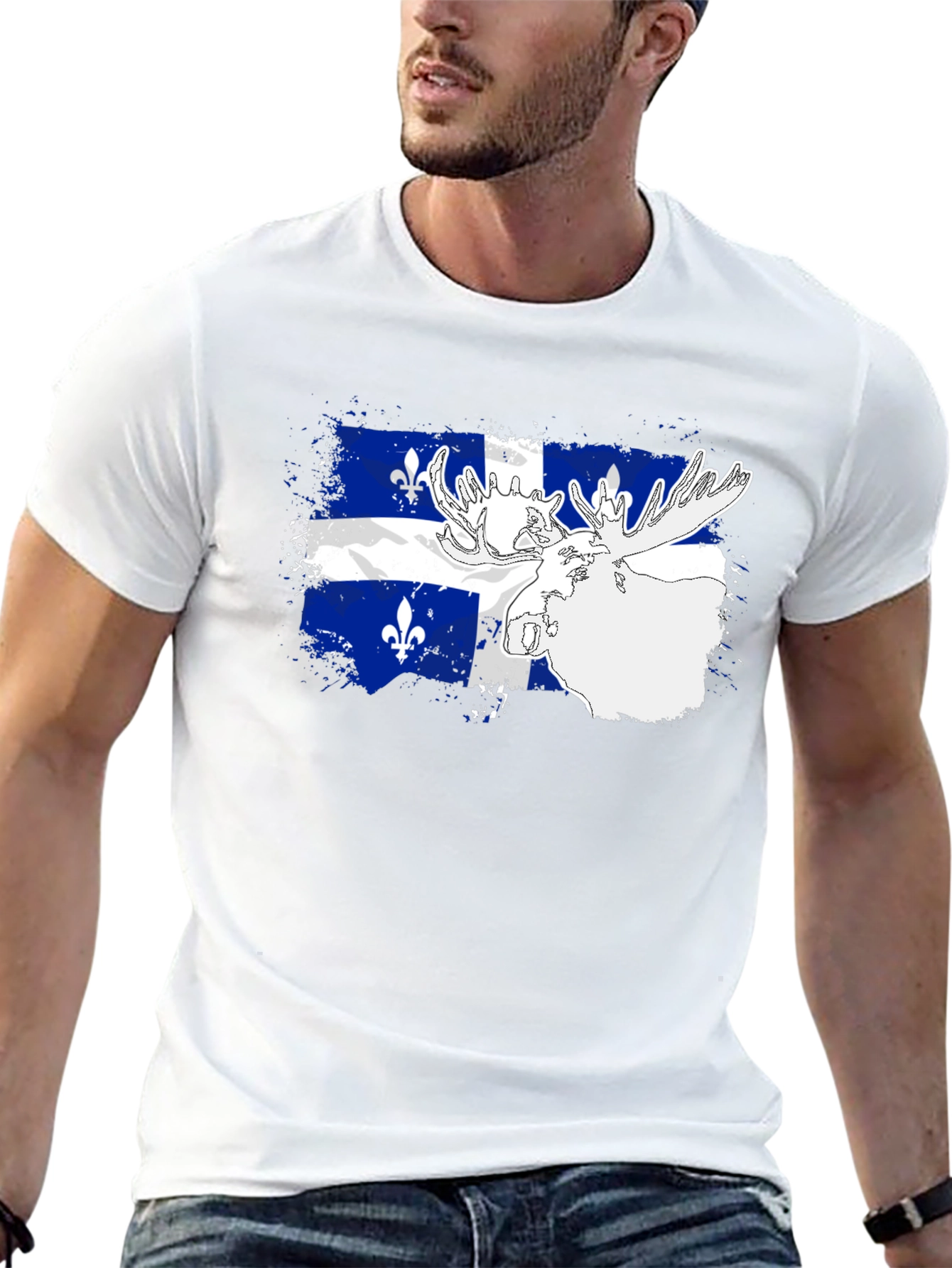 Quebec Flag Moose Graphic Tee