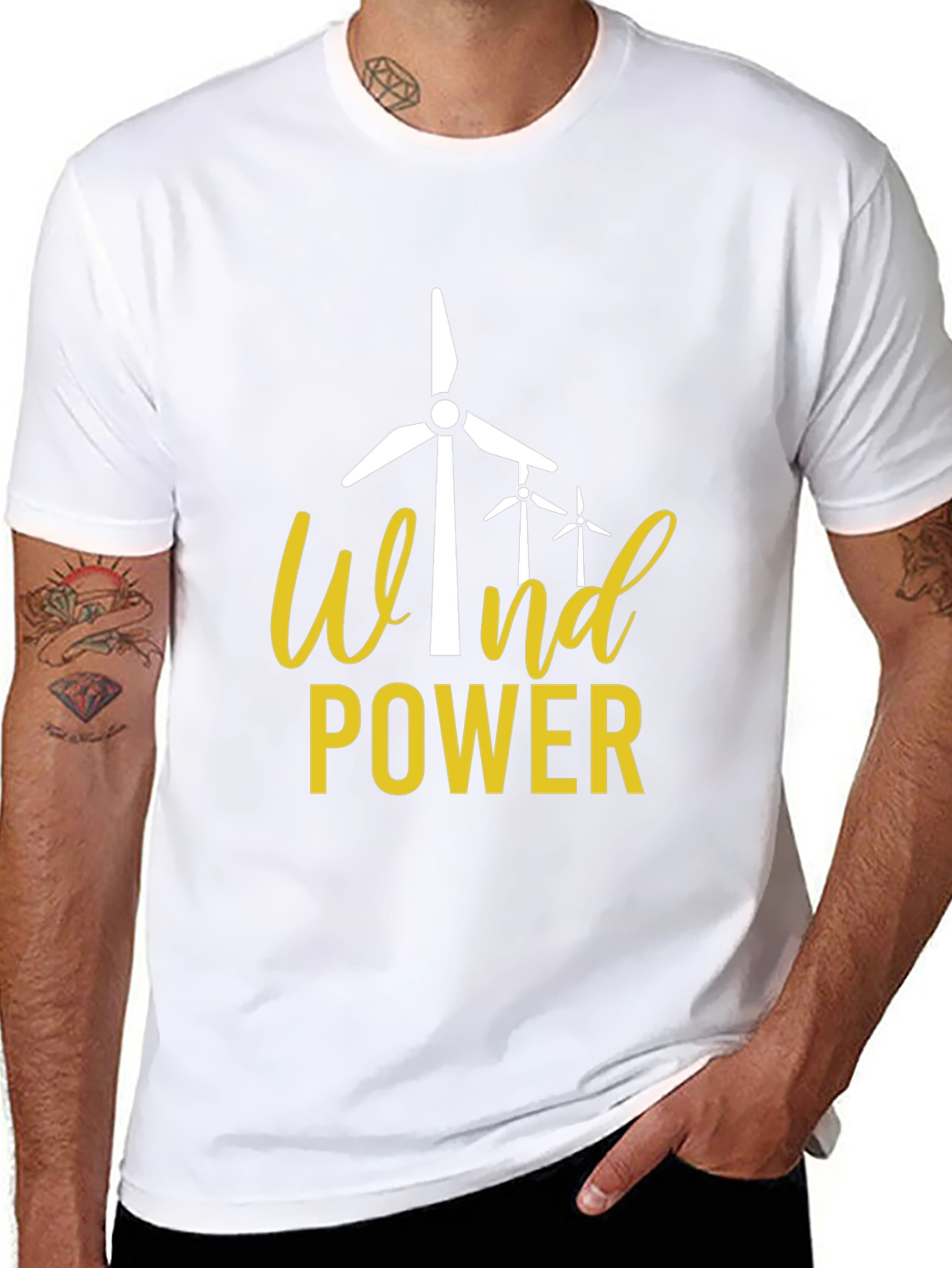 Wind Power Graphic Tee - Eco-Friendly Energy Shirt