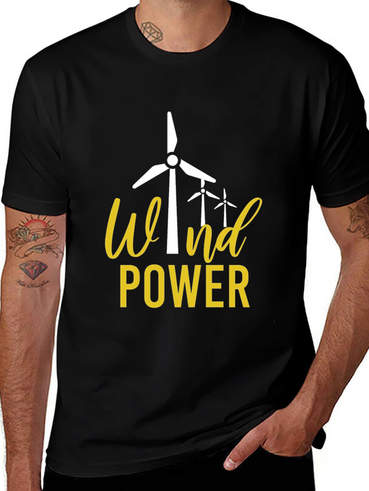 Wind Power Graphic Tee - Eco-Friendly Energy Shirt